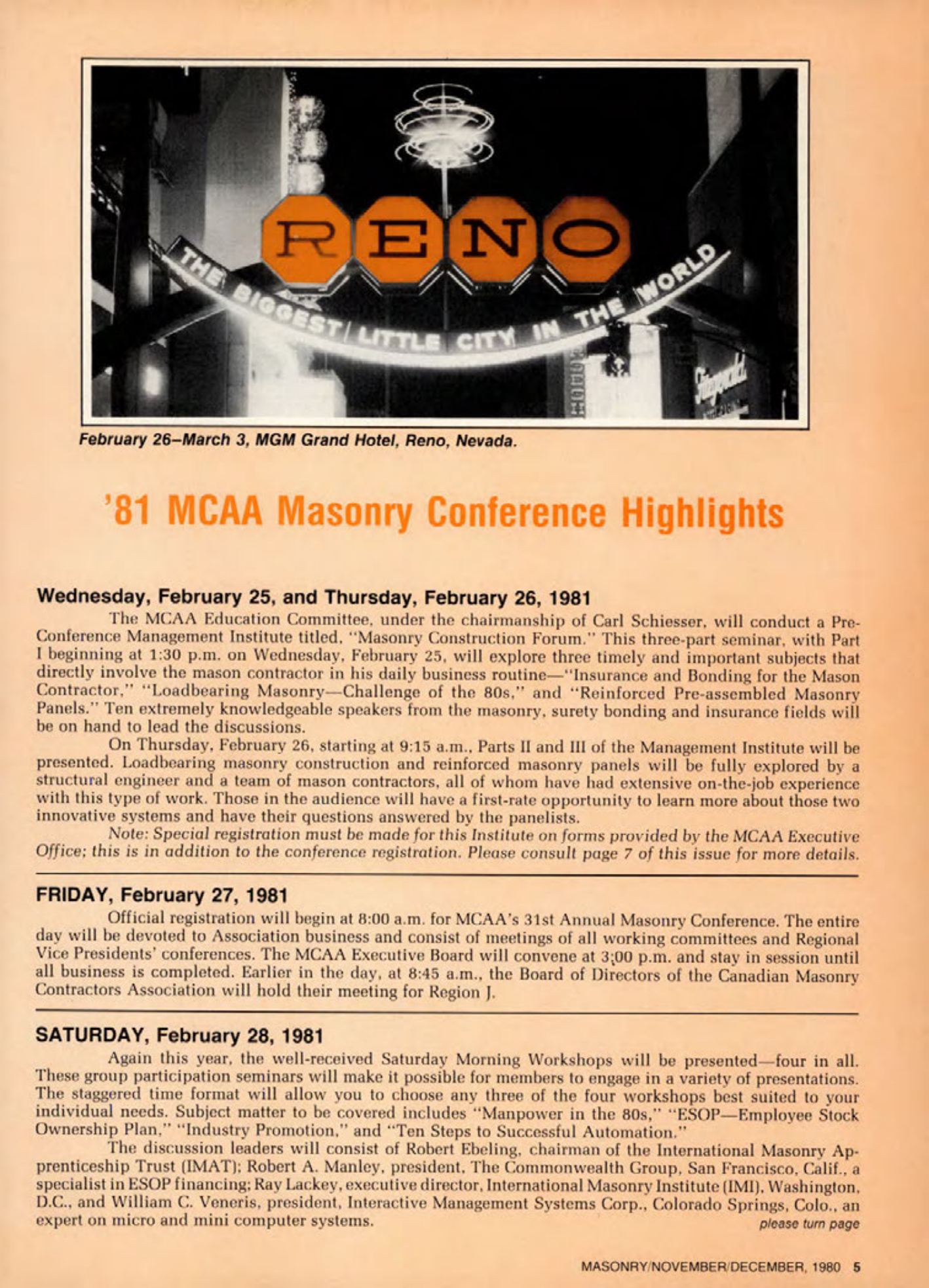 Masonry Magazine December 1980 Page. 5