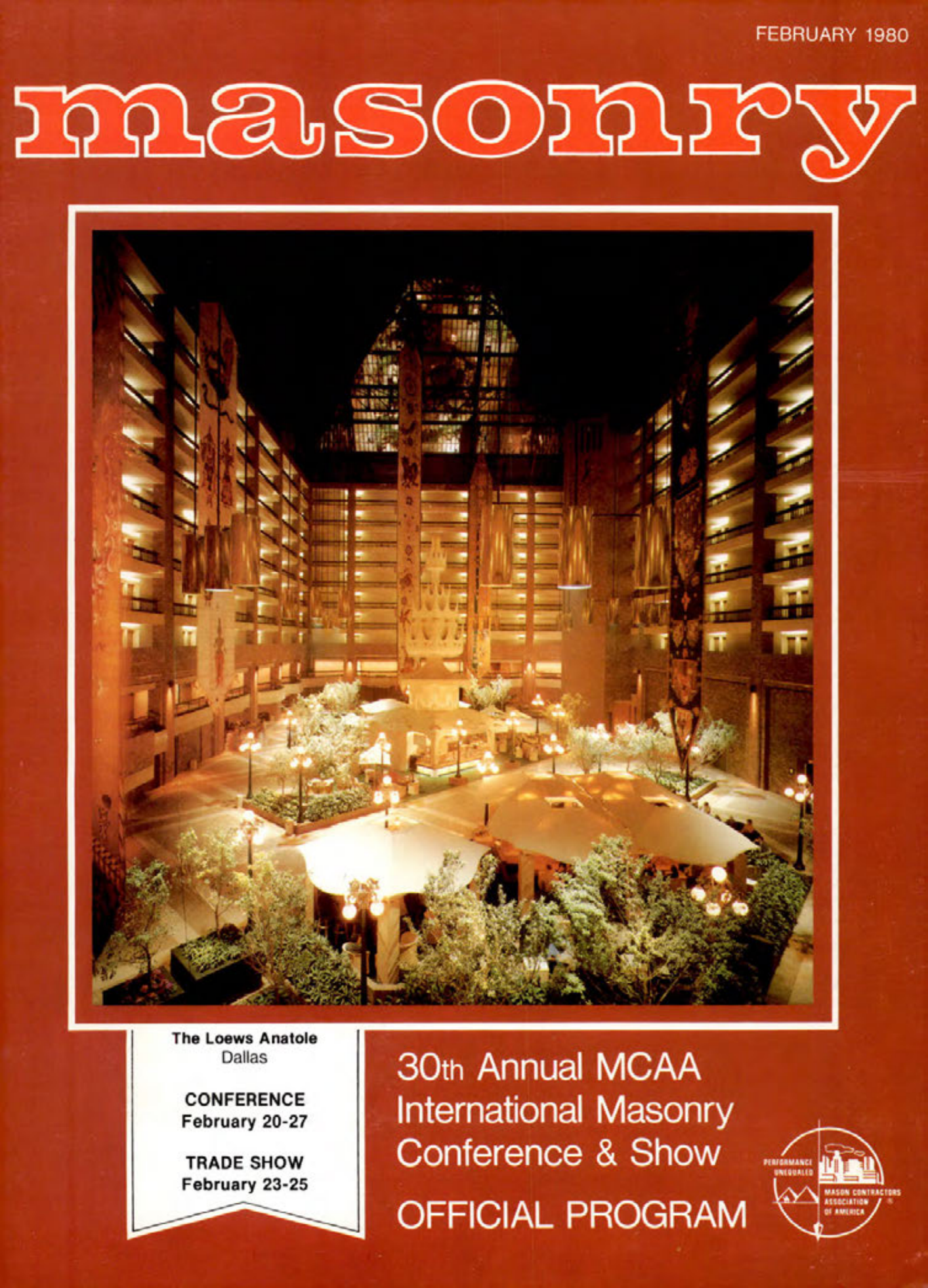 Masonry Magazine February 1980 Page. 1