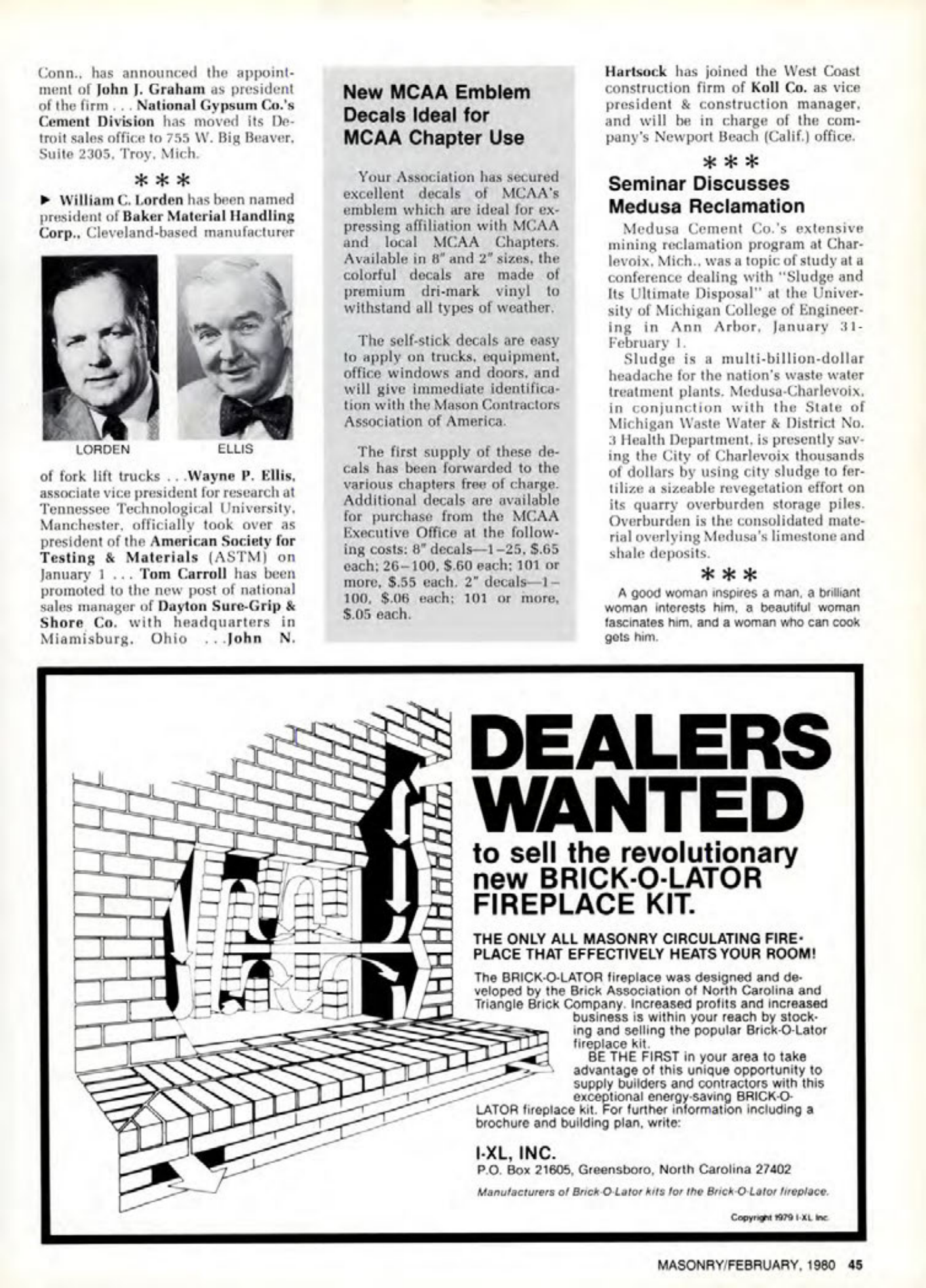 Masonry Magazine February 1980 Page. 45