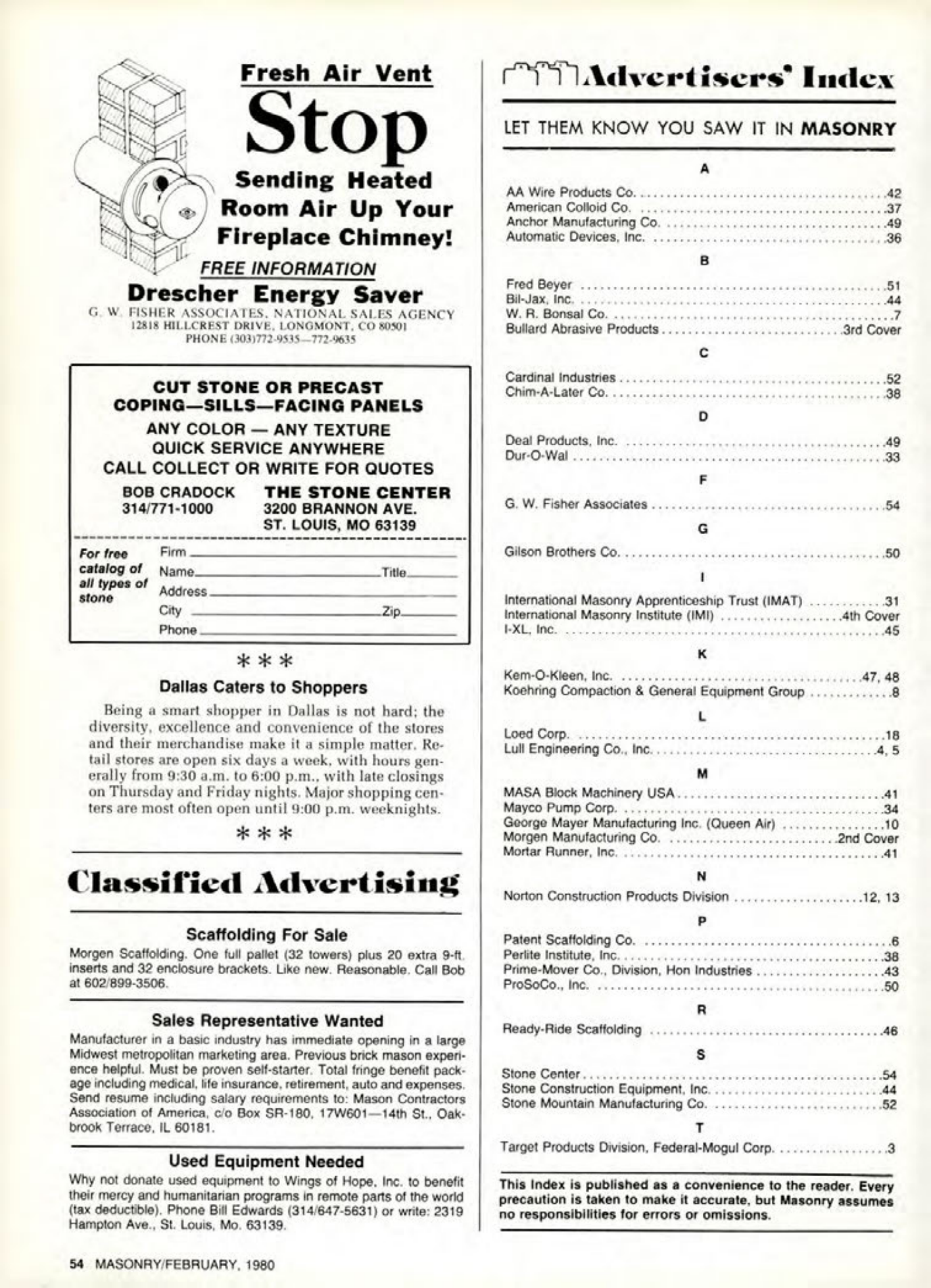 Masonry Magazine February 1980 Page. 54