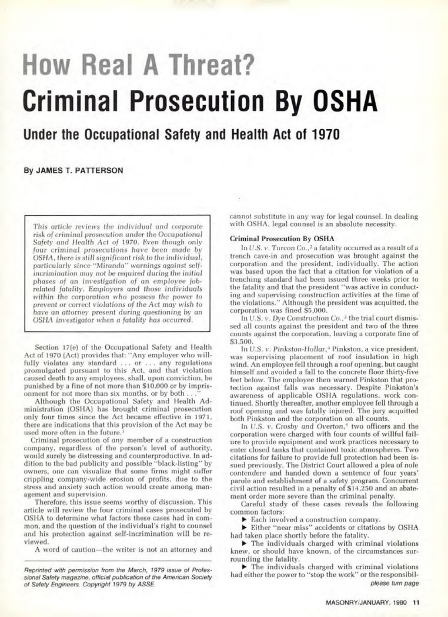 Masonry Magazine January 1980 Page. 11