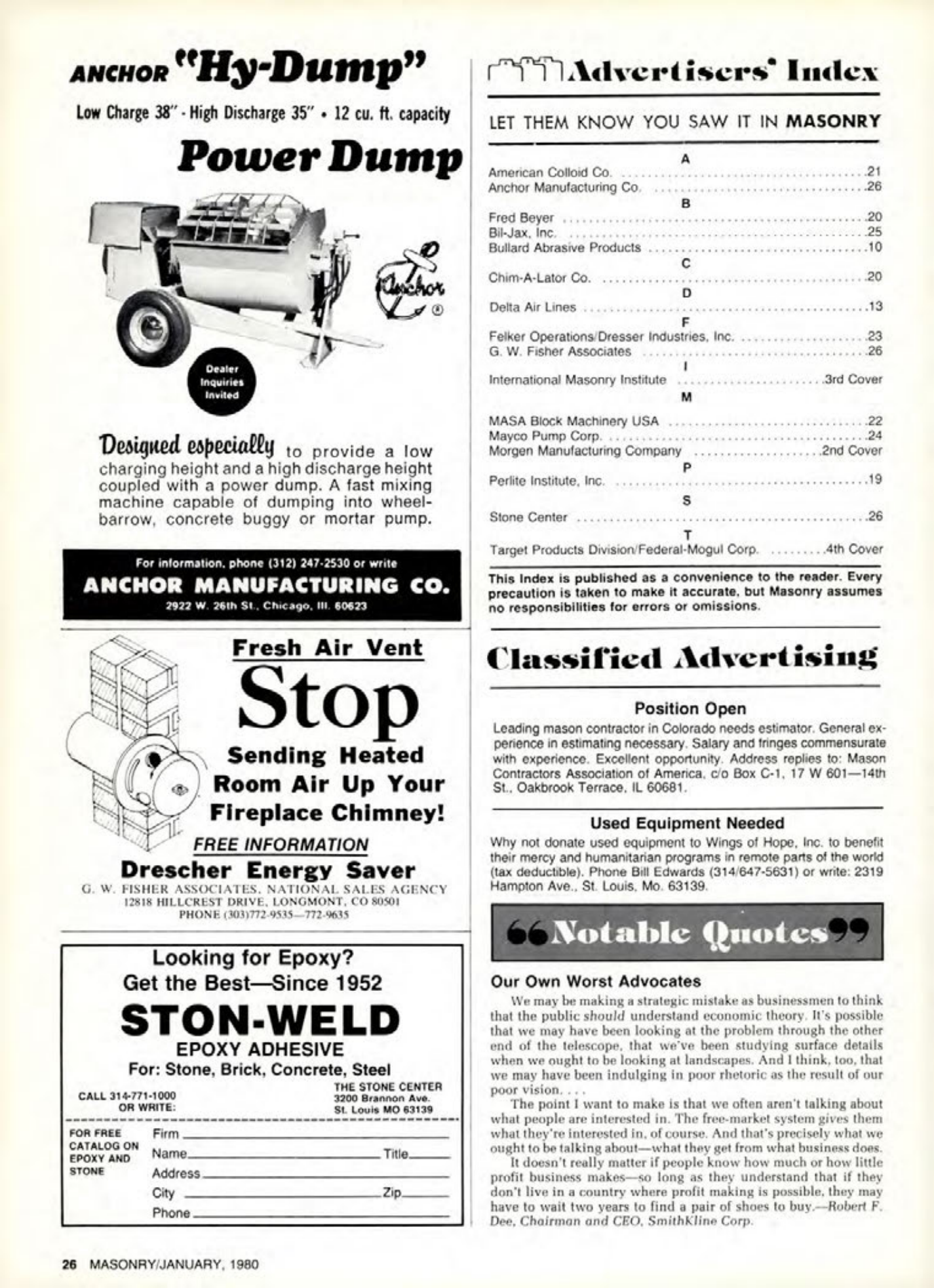Masonry Magazine January 1980 Page.26