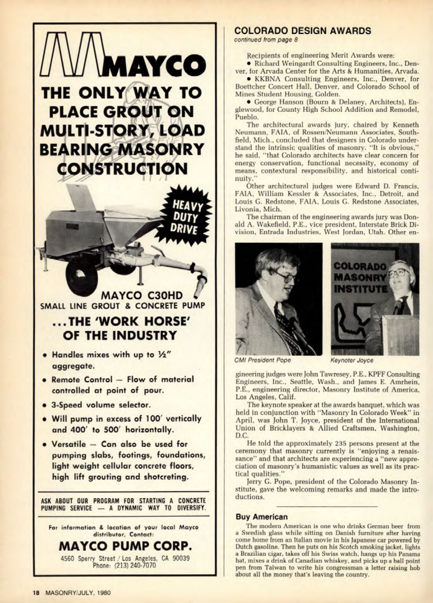 Masonry Magazine July 1980 Page. 18