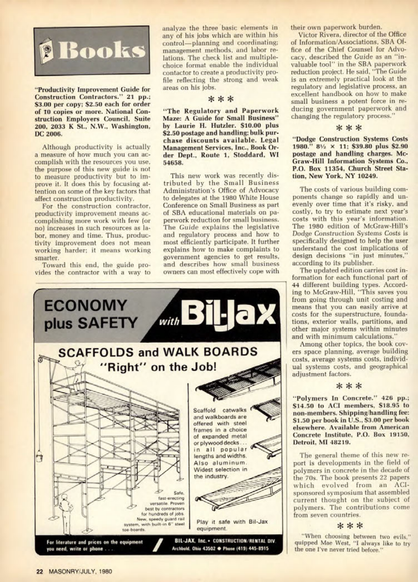 Masonry Magazine July 1980 Page. 22