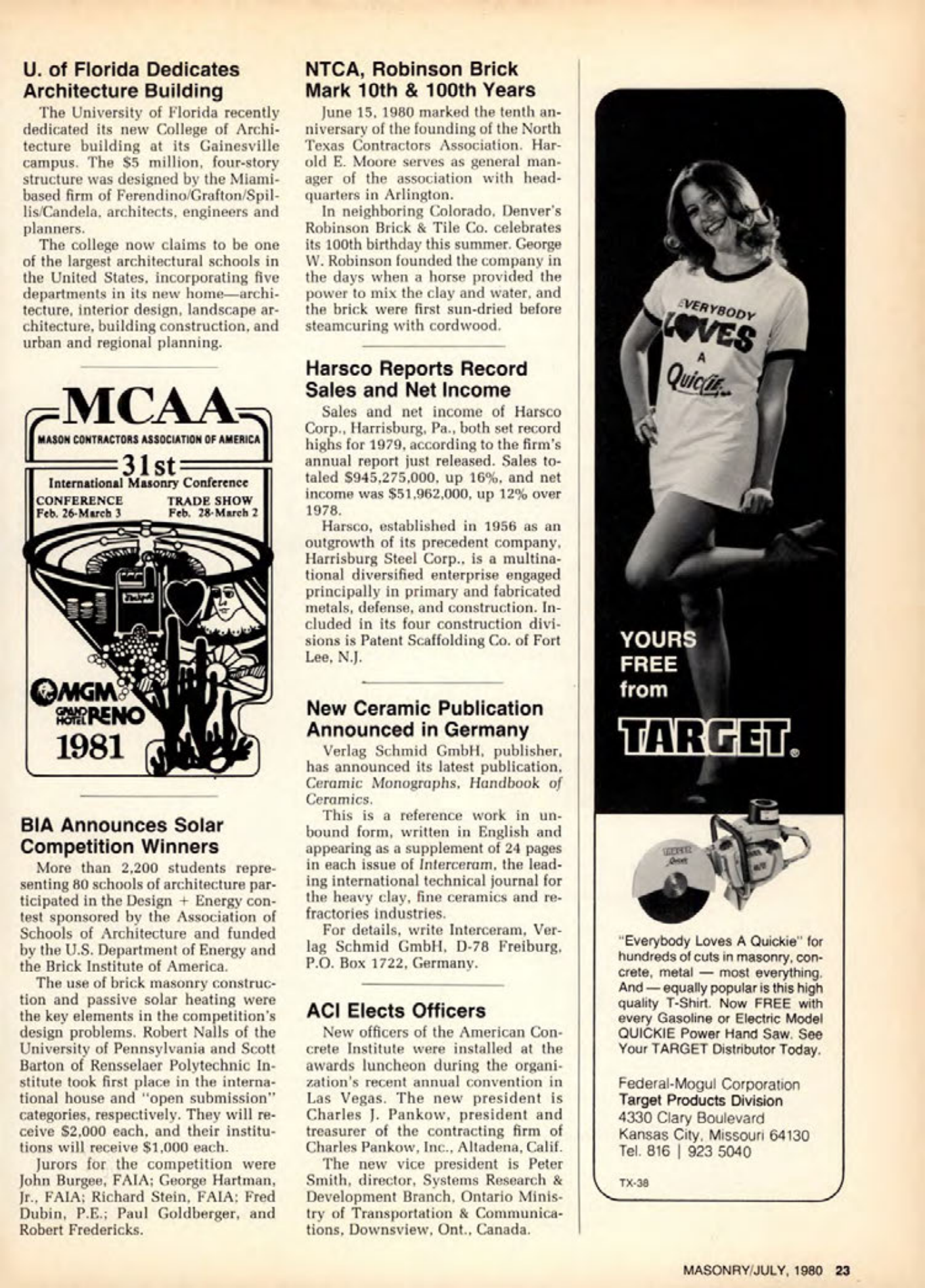 Masonry Magazine July 1980 Page. 23