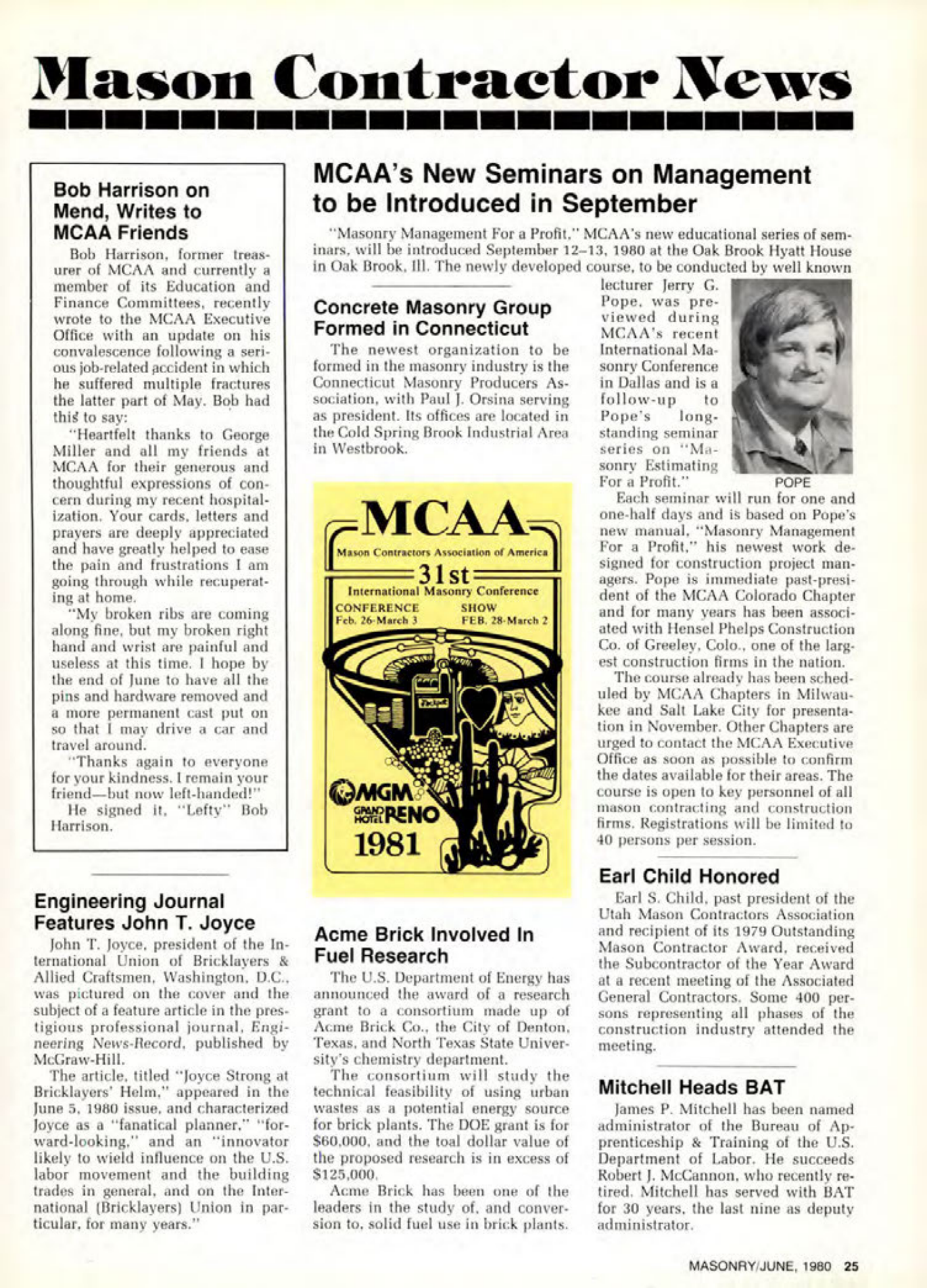 Masonry Magazine June 1980 Page. 25