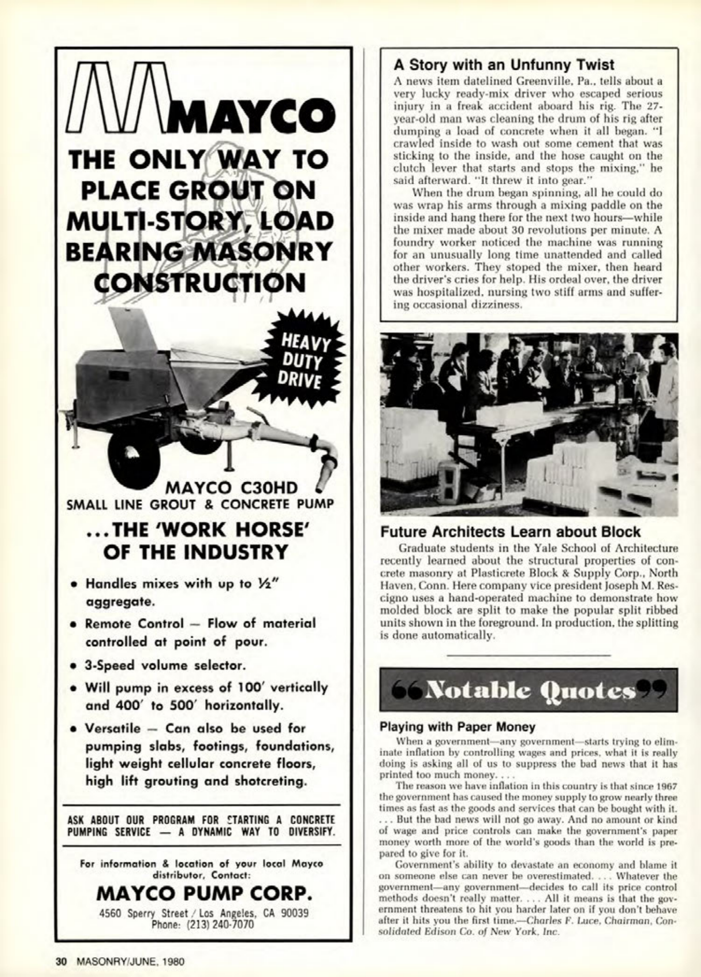 Masonry Magazine June 1980 Page. 30