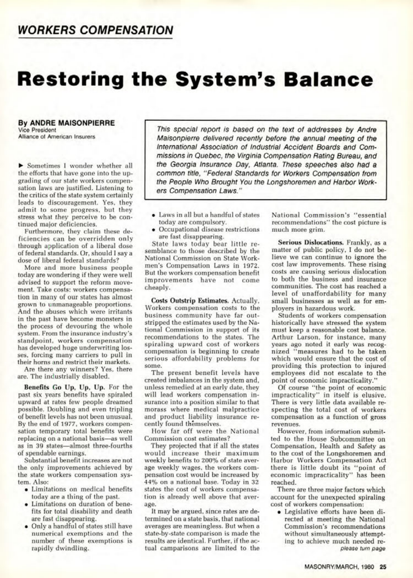 Masonry Magazine March 1980 Page. 25