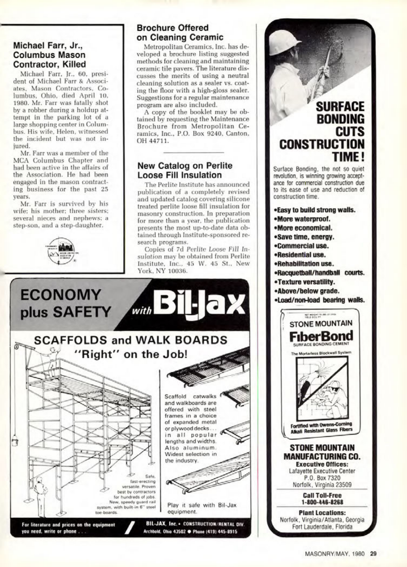 Masonry Magazine May 1980 Page. 29