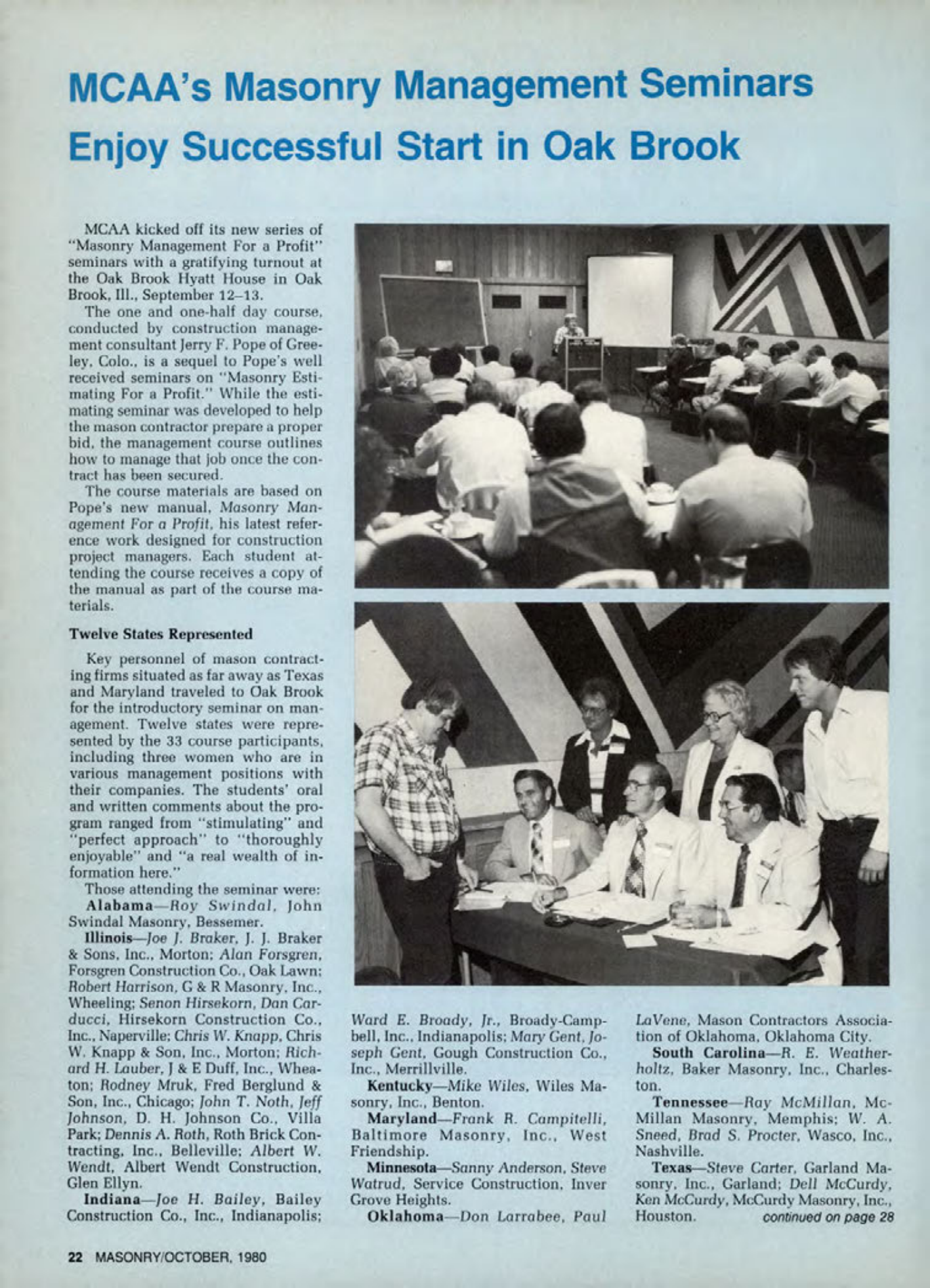 Masonry Magazine October 1980 Page. 22