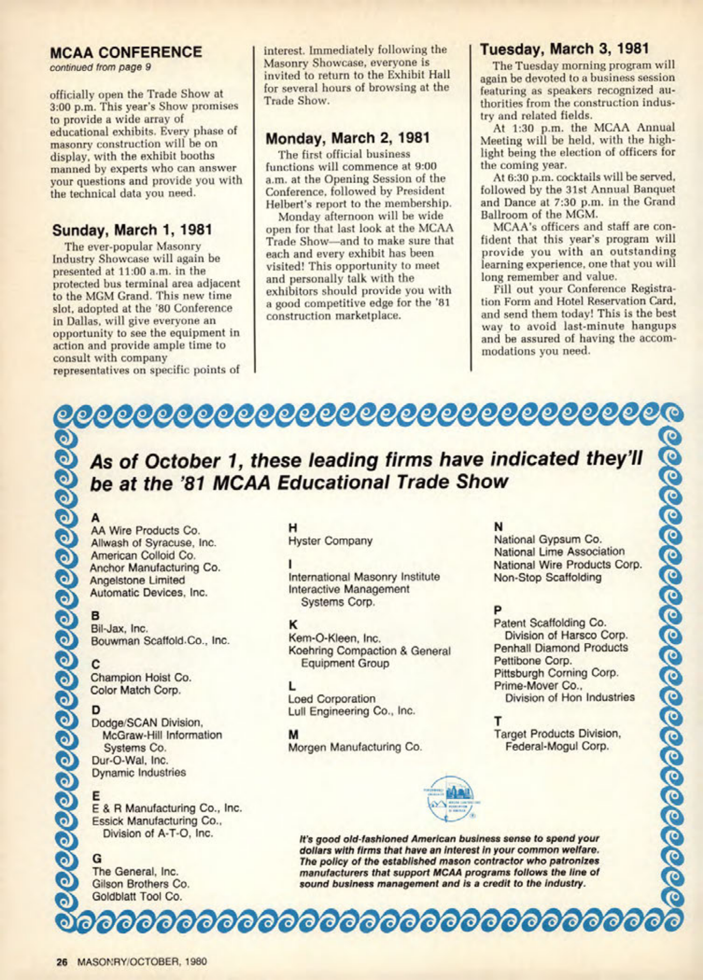 Masonry Magazine October 1980 Page. 26