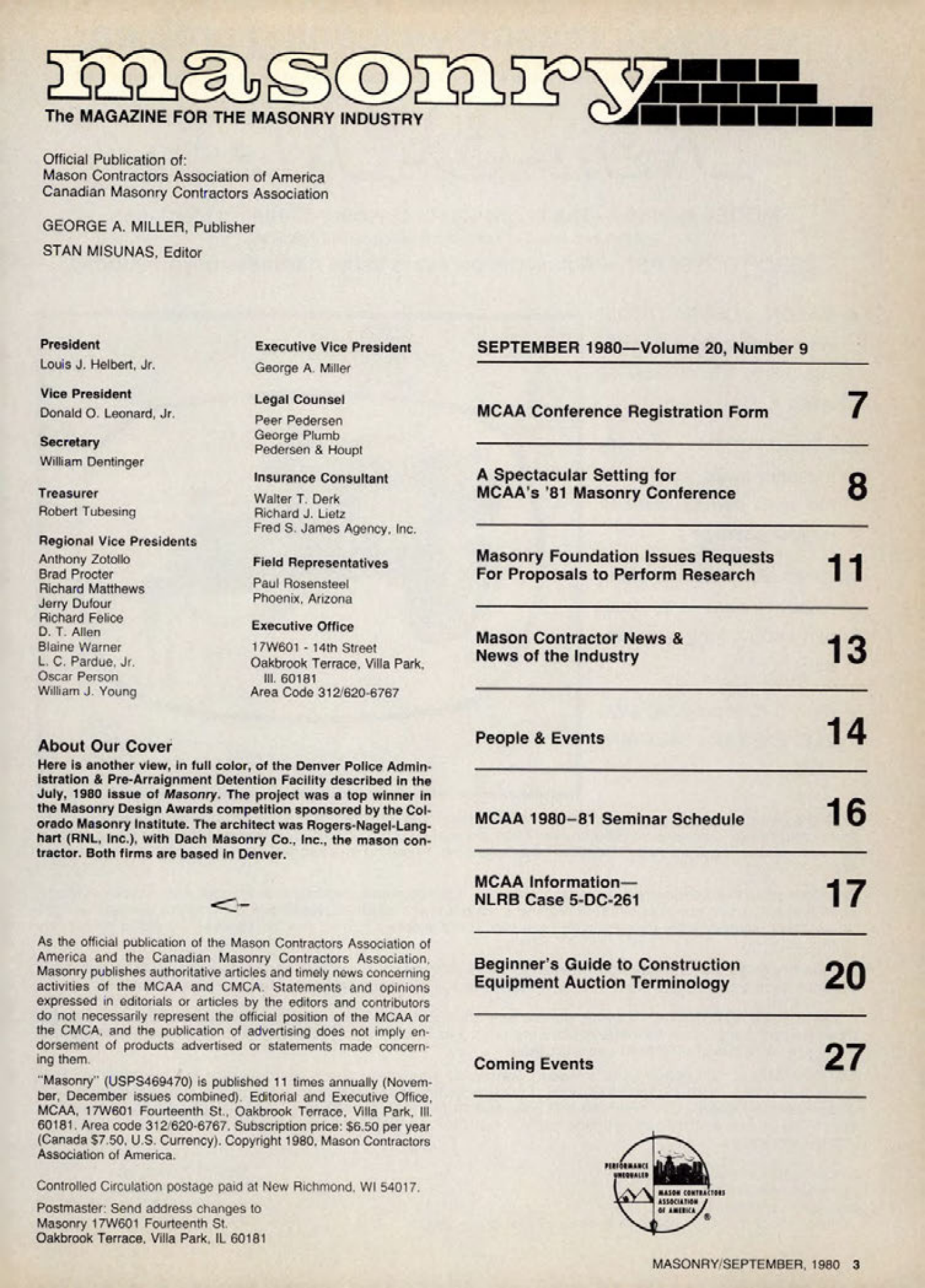 Masonry Magazine September 1980 Page. 3