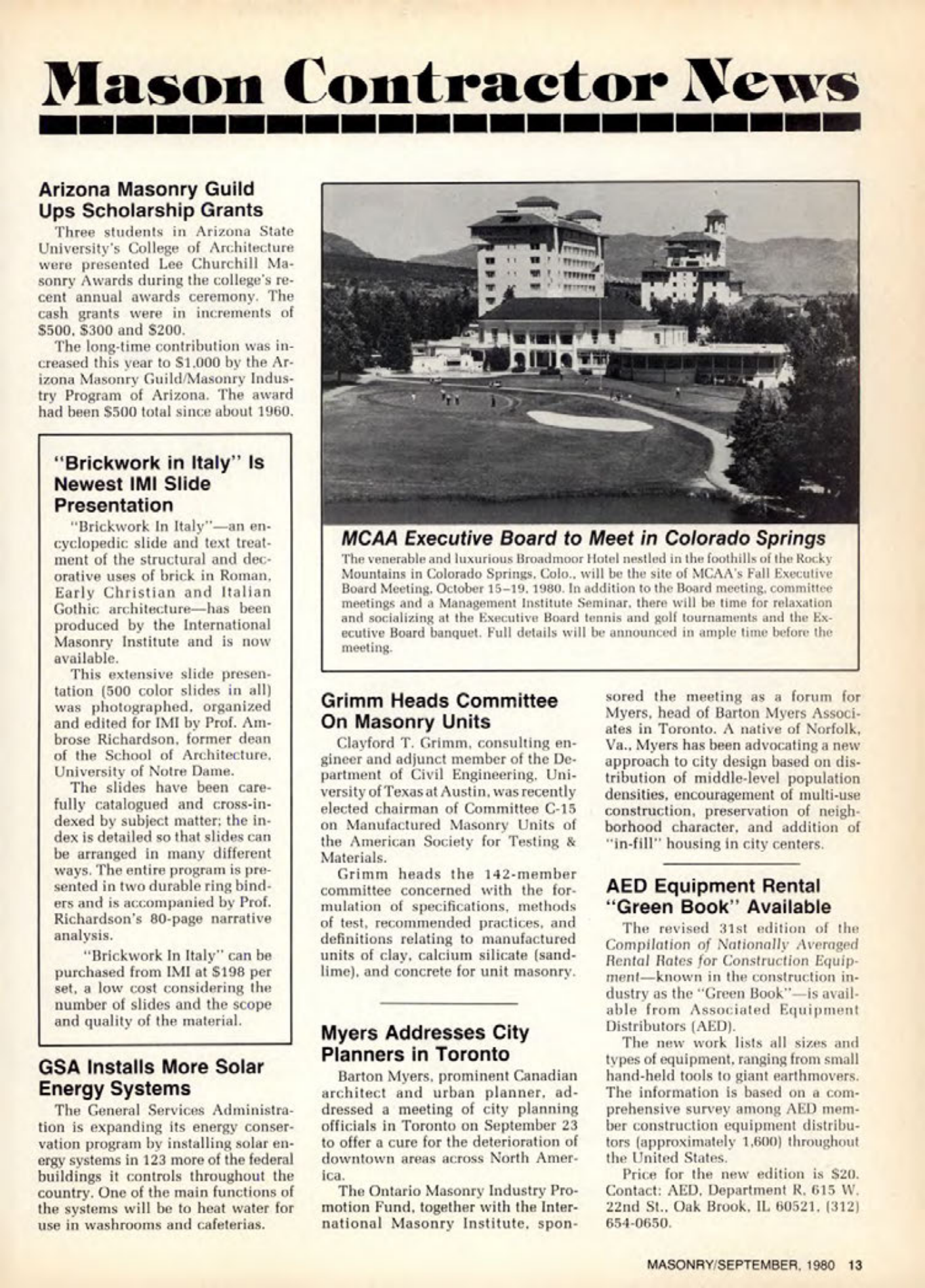 Masonry Magazine September 1980 Page. 13