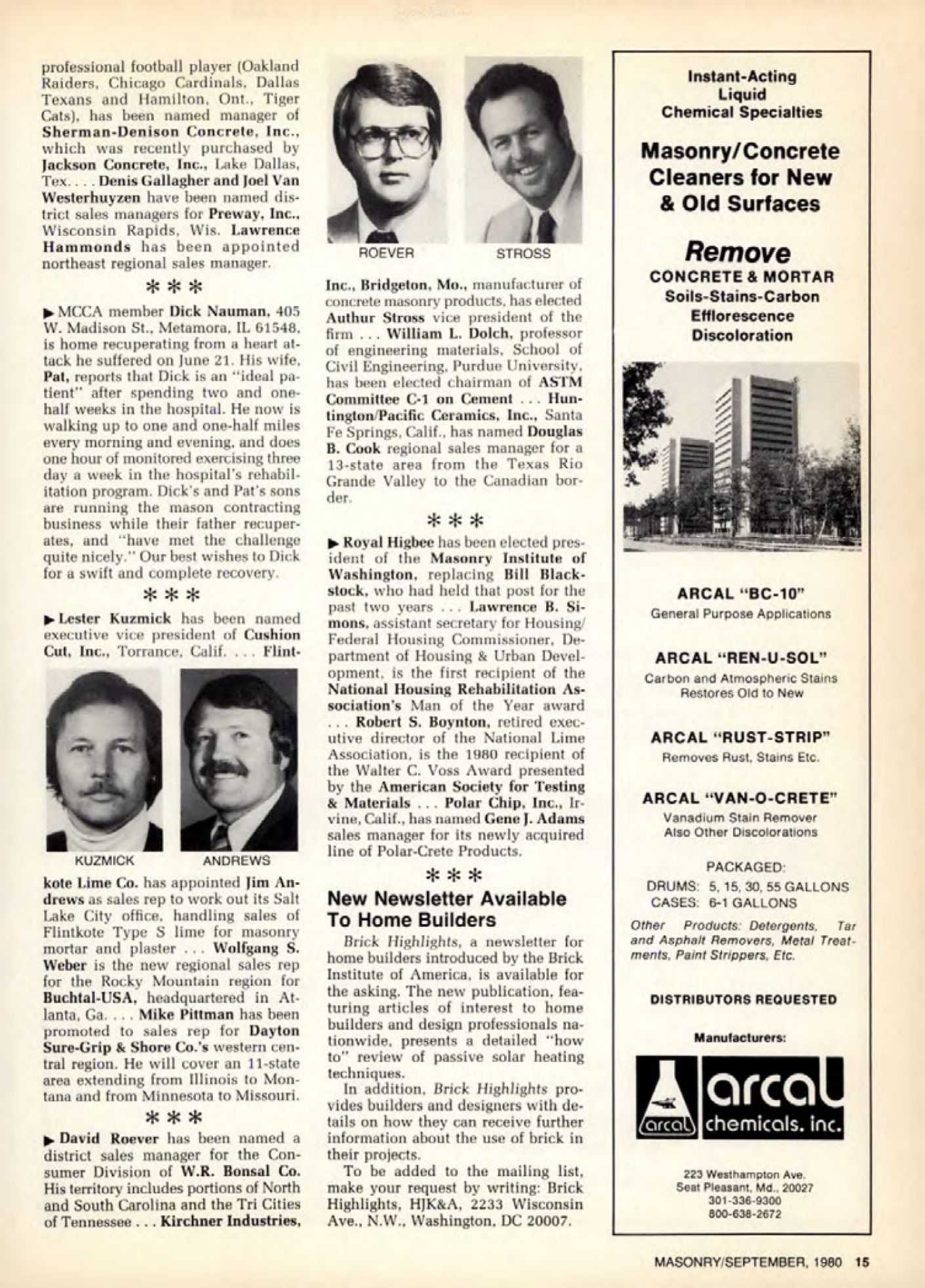 Masonry Magazine September 1980 Page. 15