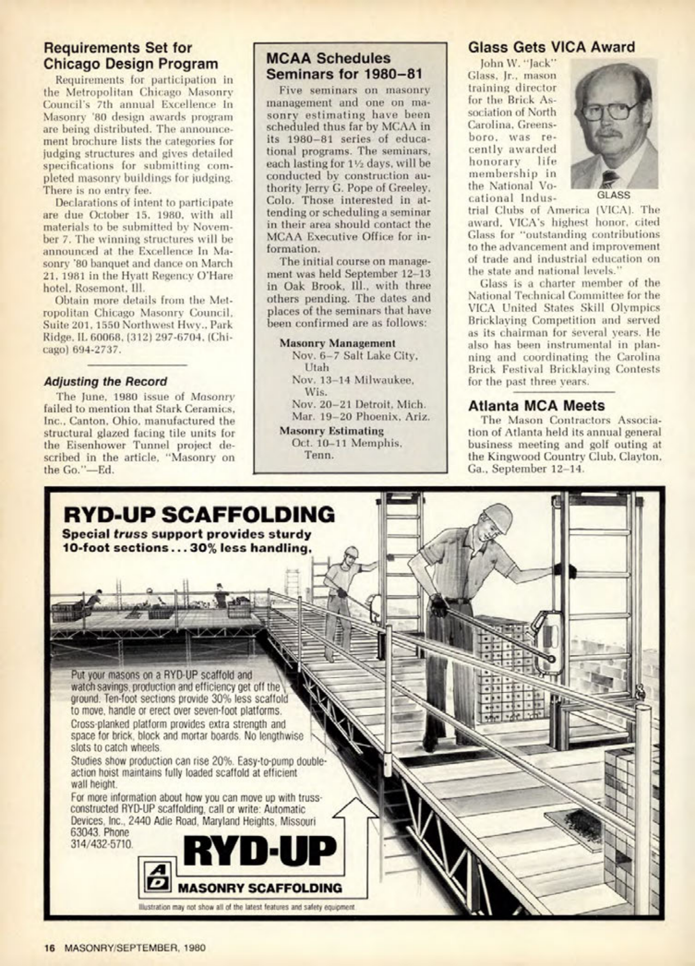 Masonry Magazine September 1980 Page. 16