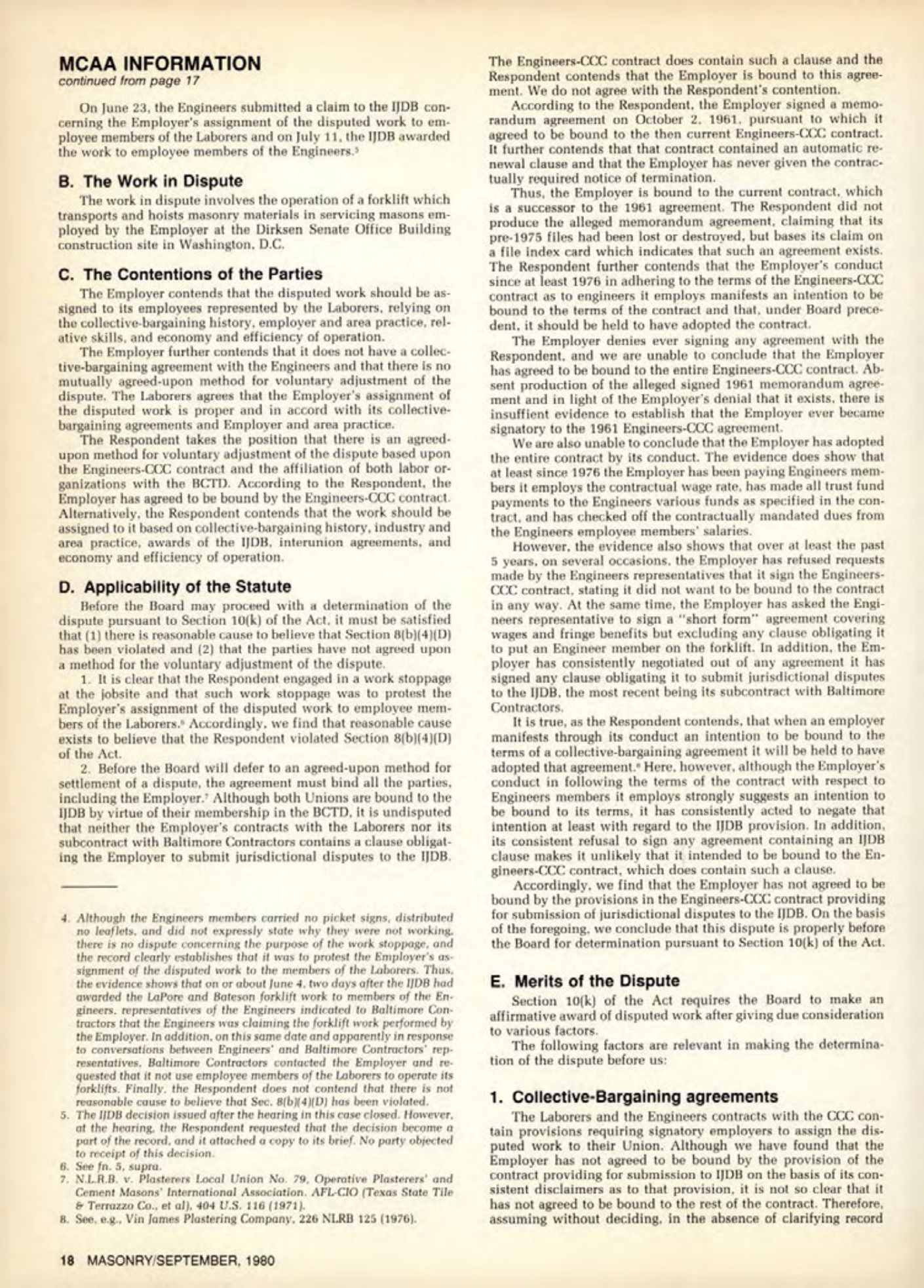 Masonry Magazine September 1980 Page. 18