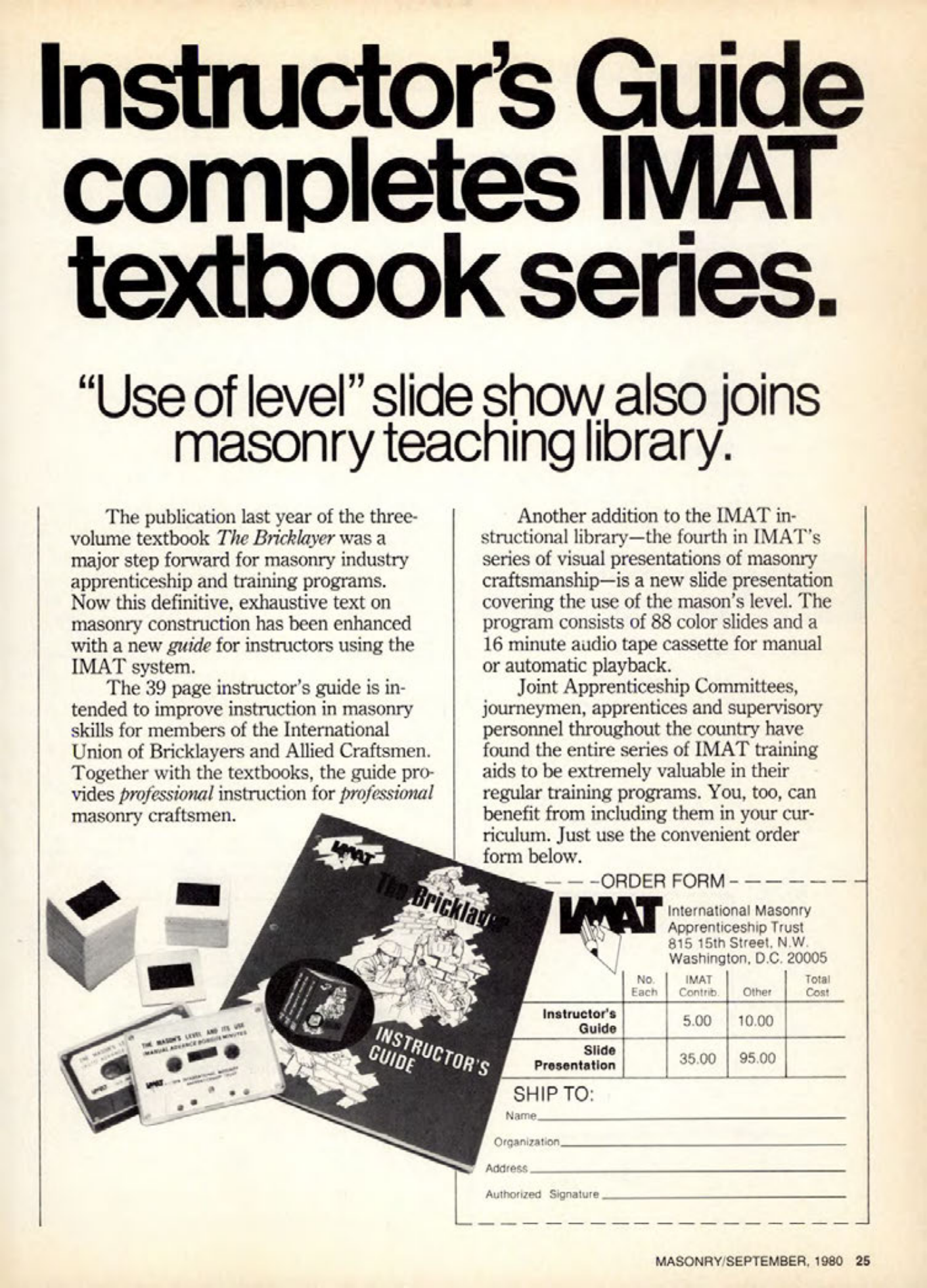 Masonry Magazine September 1980 Page. 25