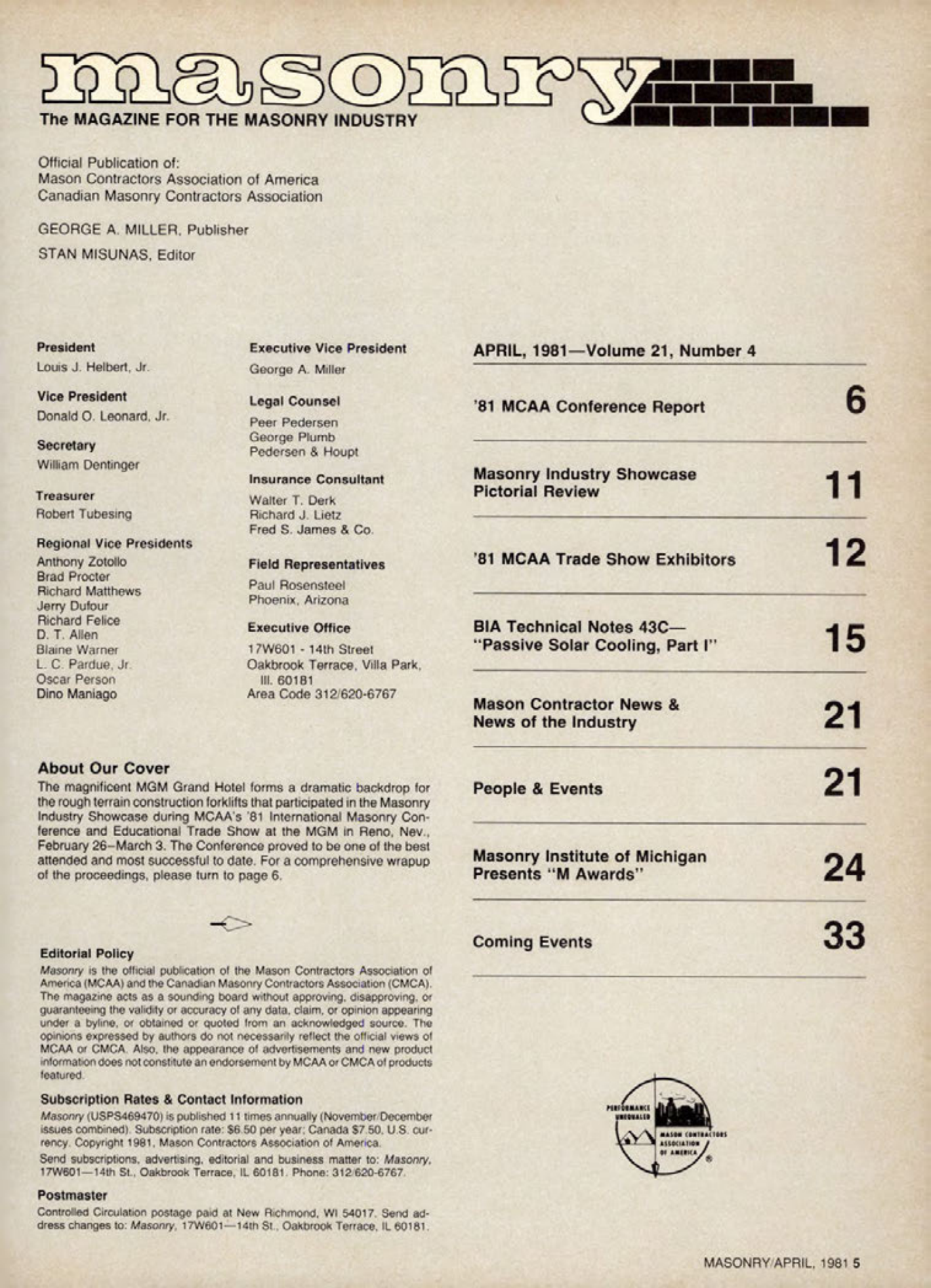 Masonry Magazine April 1981 Page. 5
