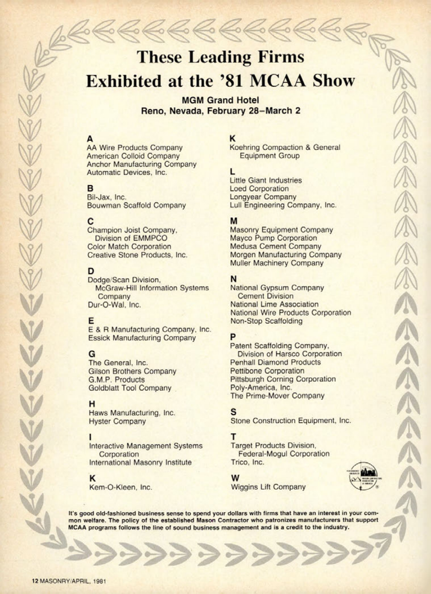 Masonry Magazine April 1981 Page. 12