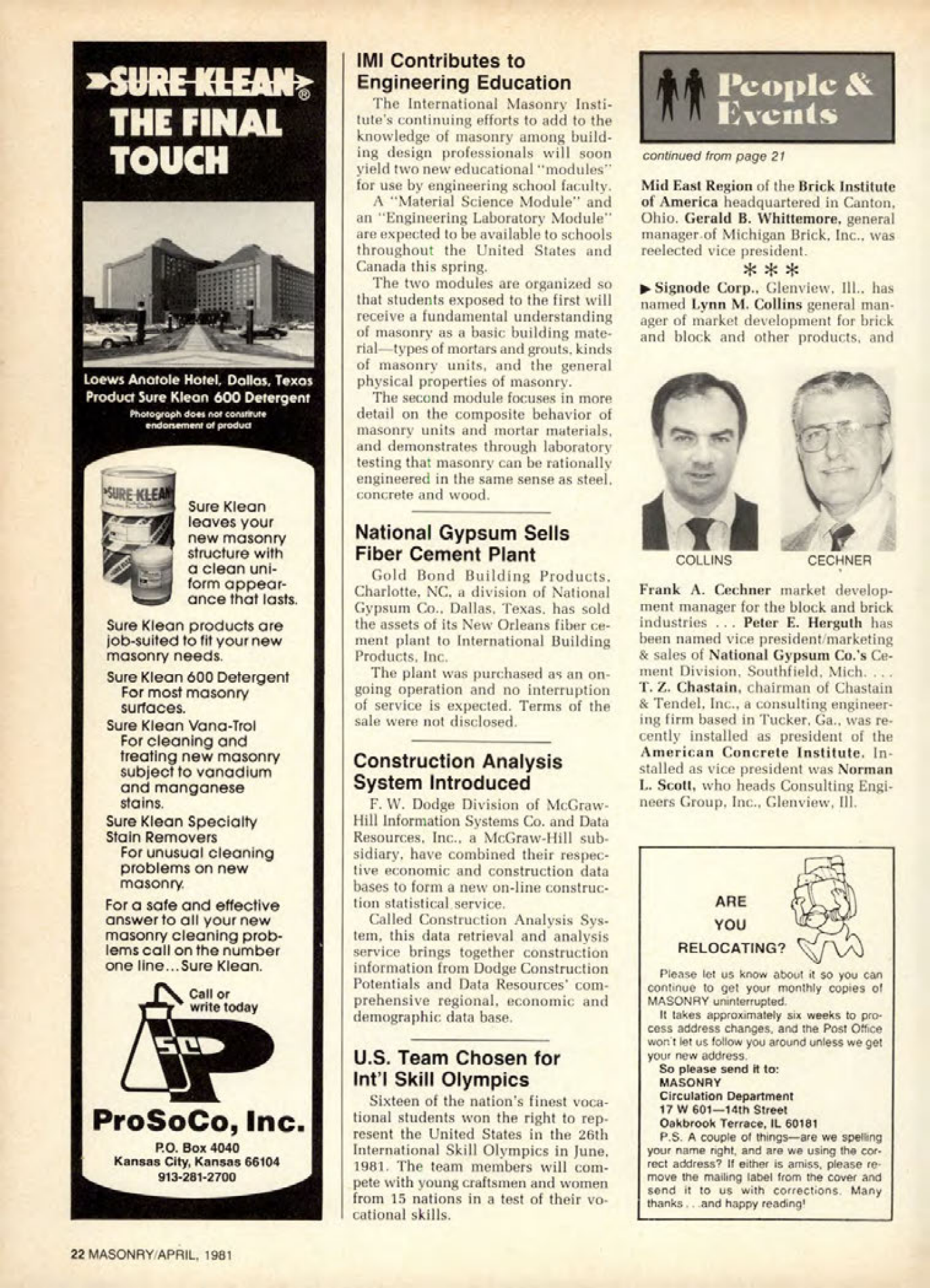 Masonry Magazine April 1981 Page. 22