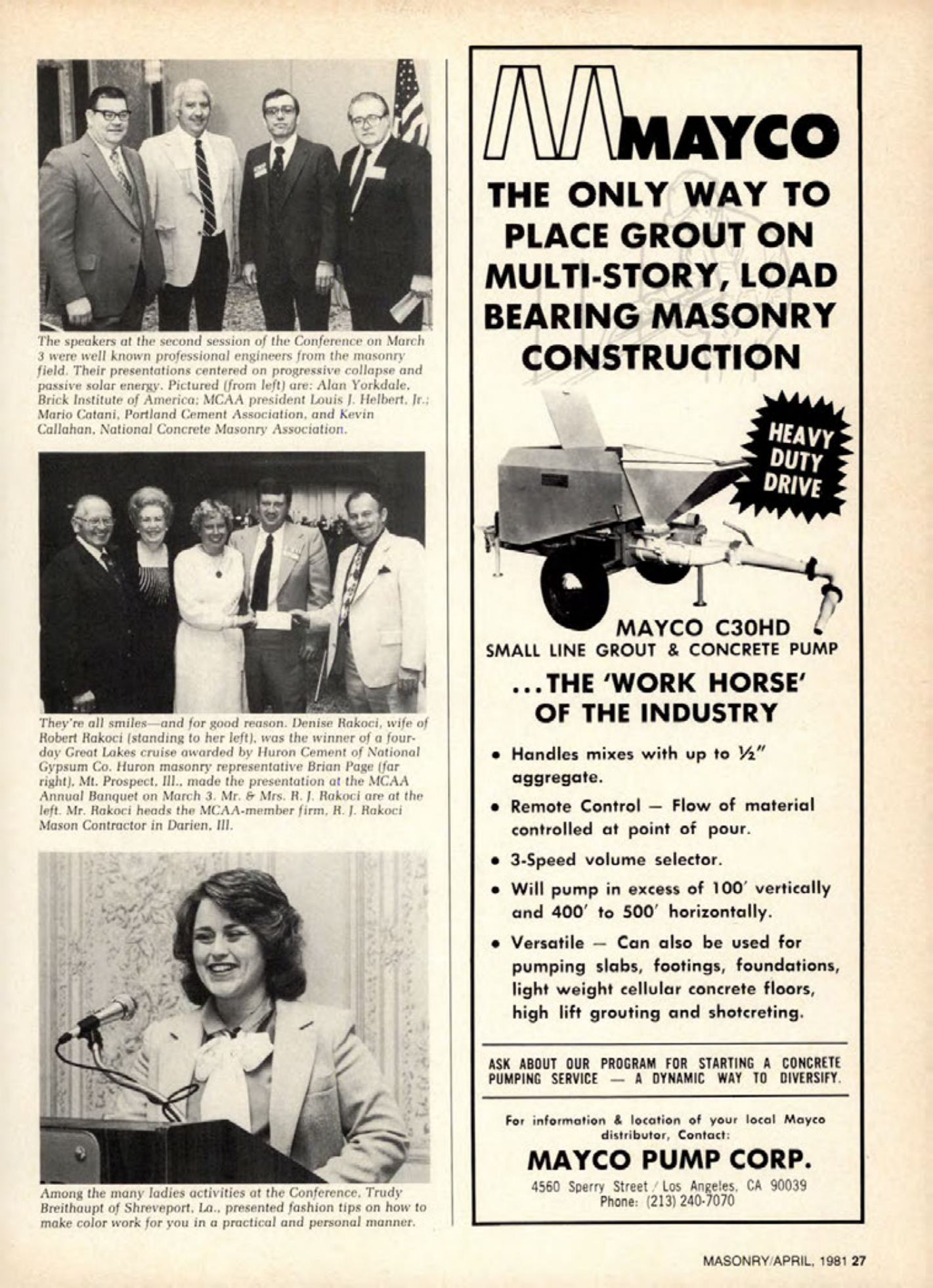 Masonry Magazine April 1981 Page. 27
