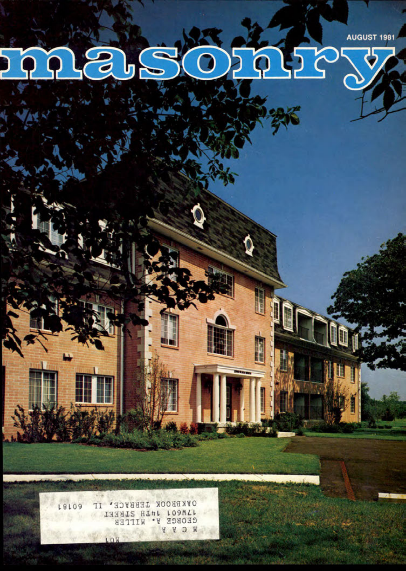 Masonry Magazine August 1981 Page. 1
