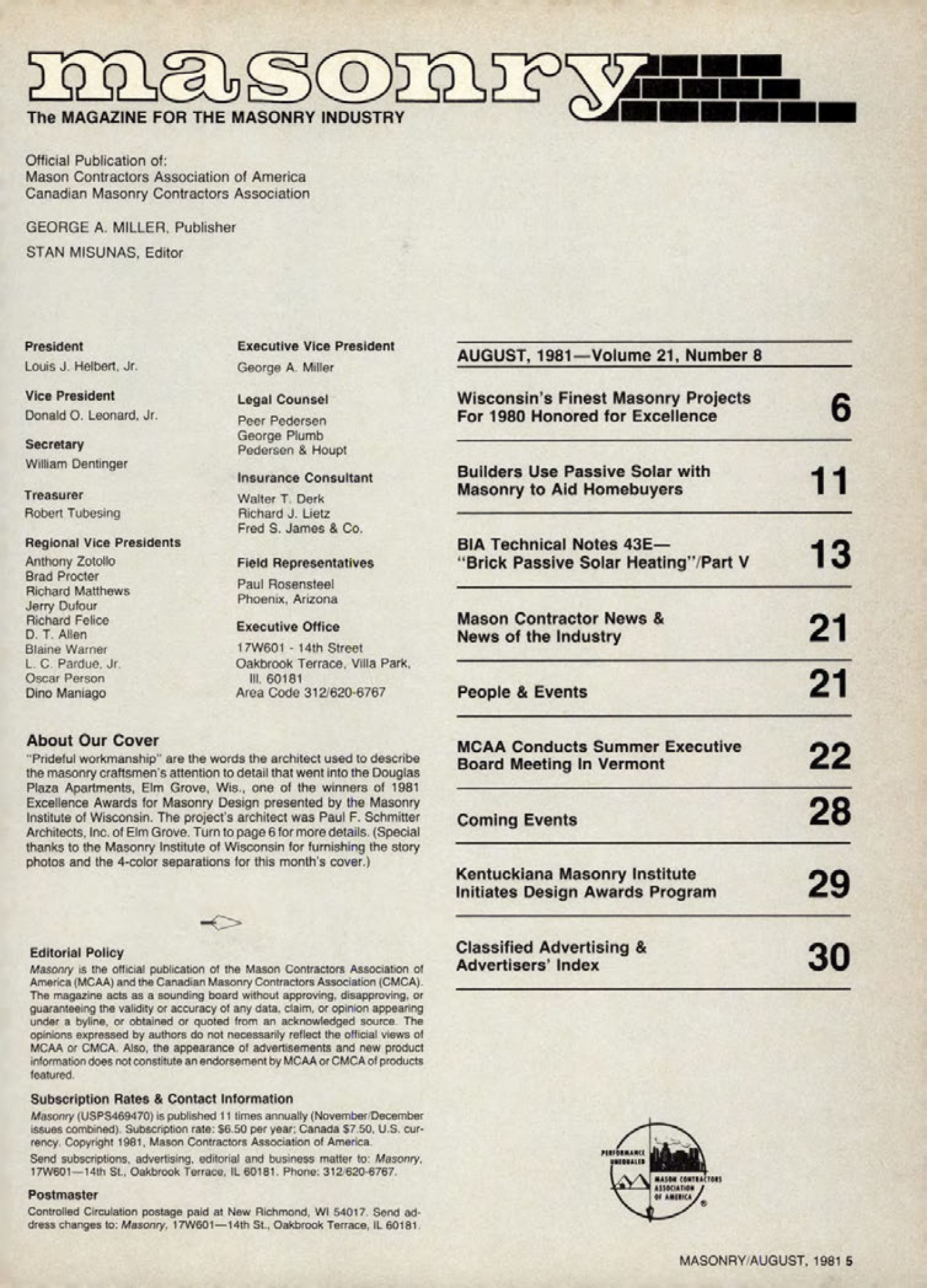 Masonry Magazine August 1981 Page. 5