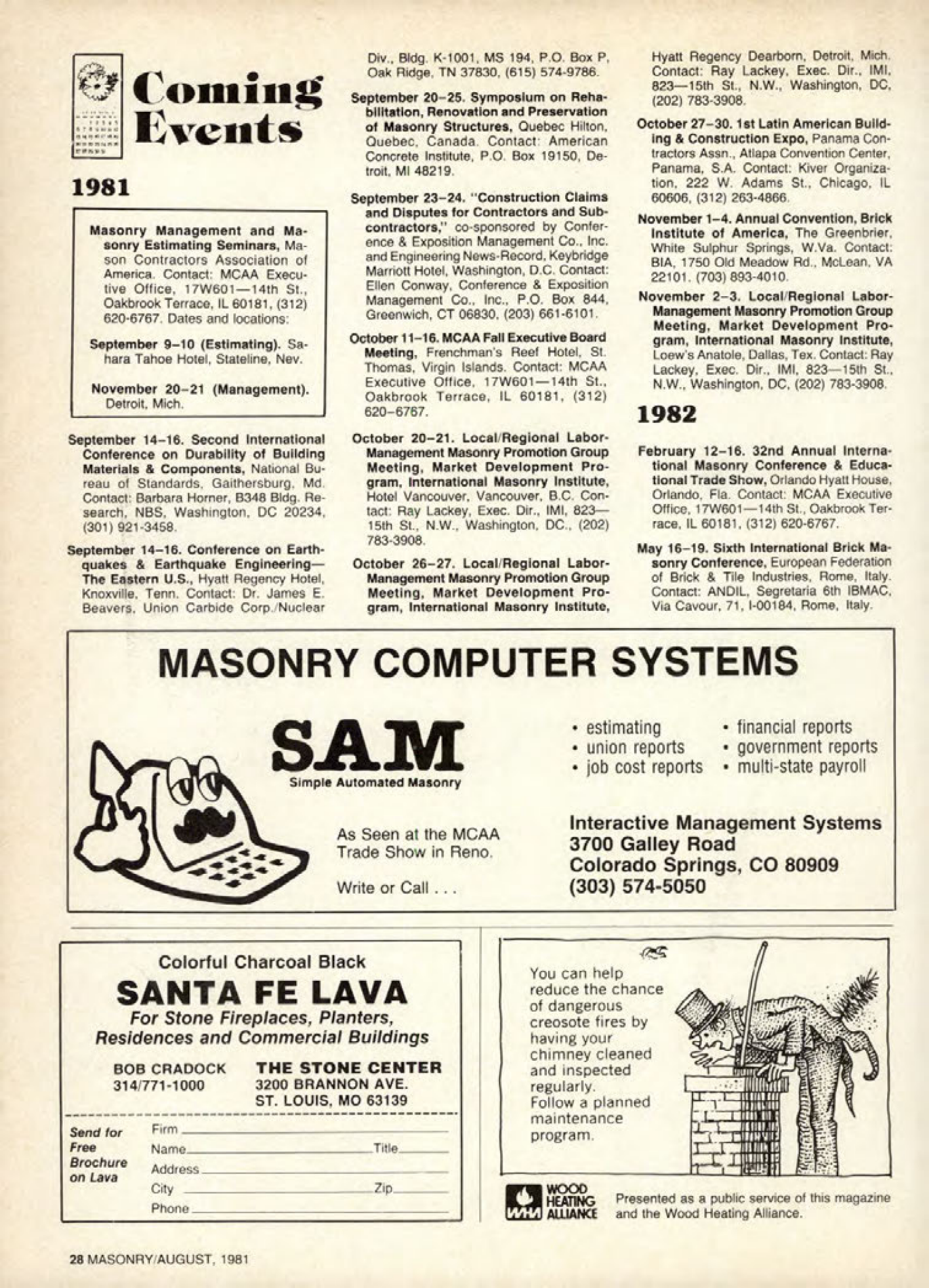 Masonry Magazine August 1981 Page. 28
