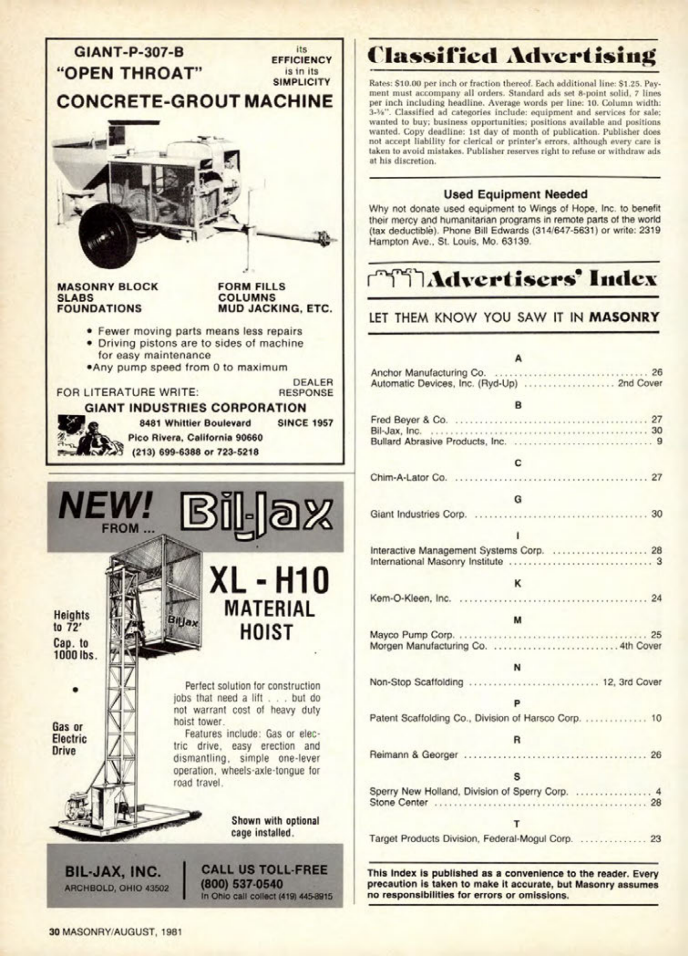 Masonry Magazine August 1981 Page. 30