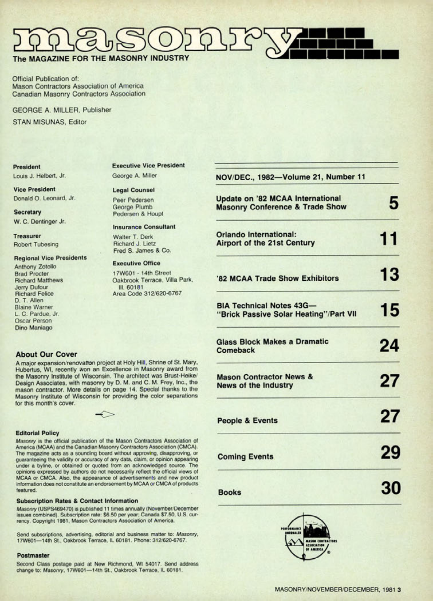 Masonry Magazine December 1981 Page. 3