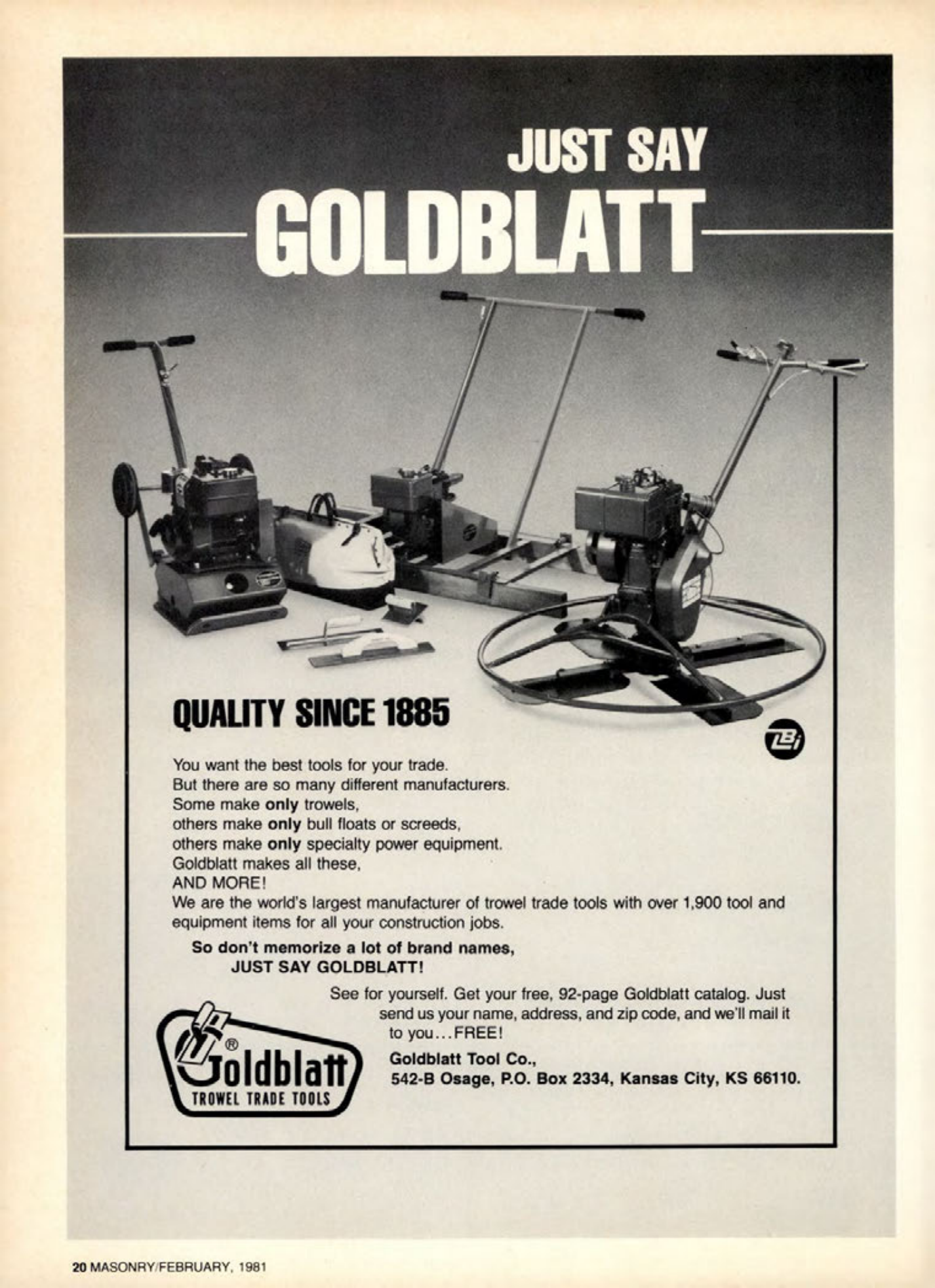 Masonry Magazine February 1981 Page. 20