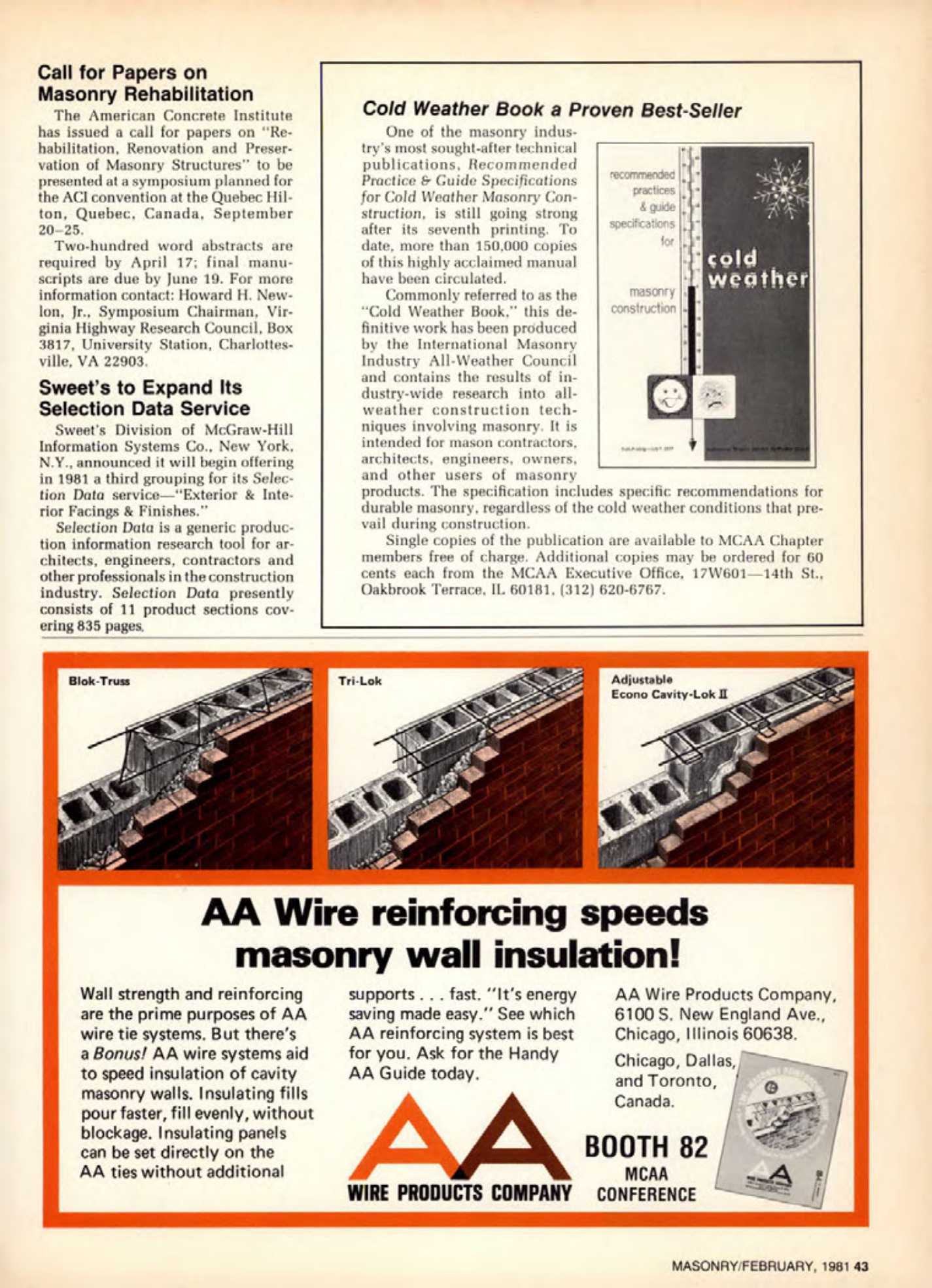 Masonry Magazine February 1981 Page. 43