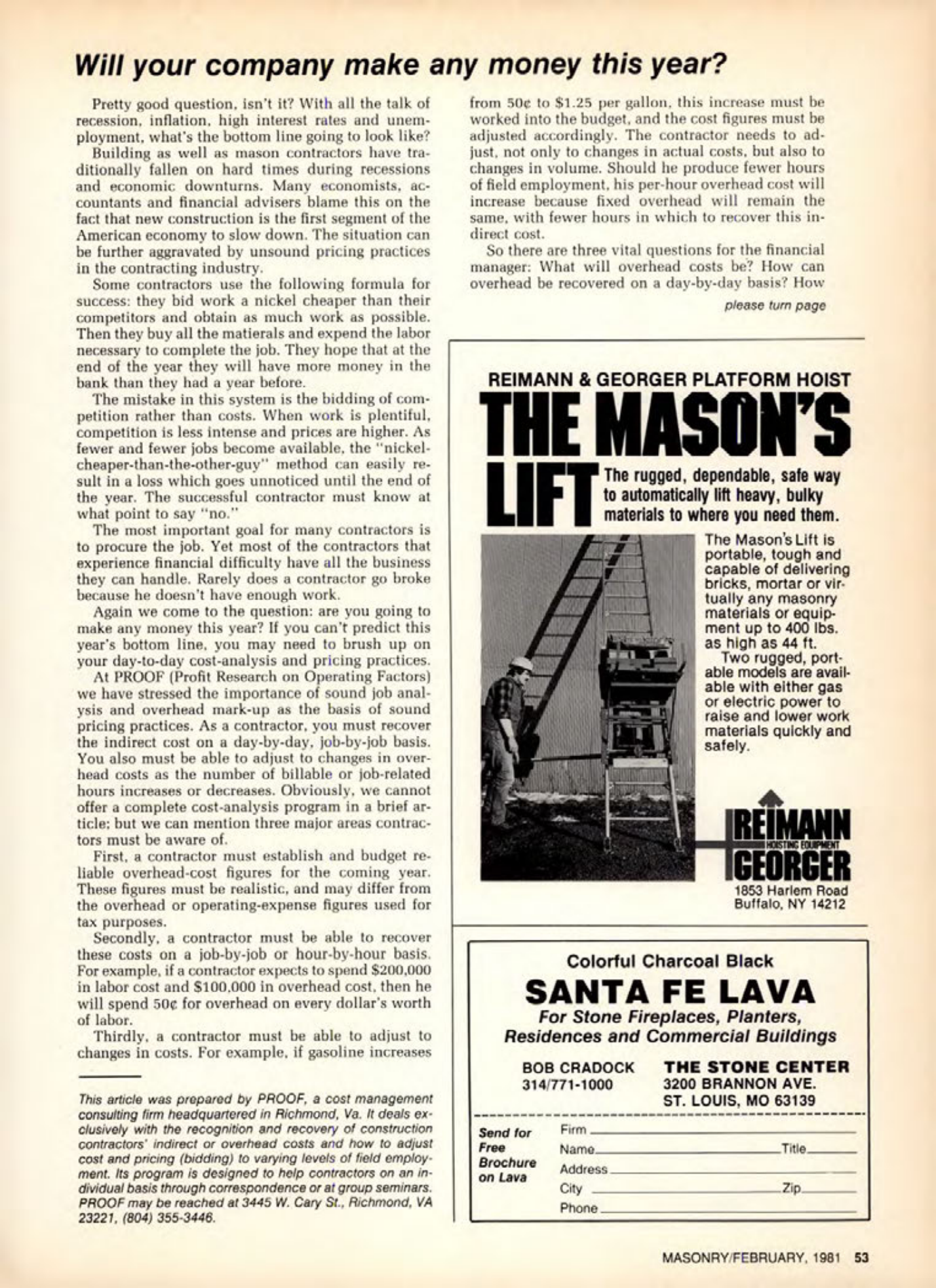 Masonry Magazine February 1981 Page. 53