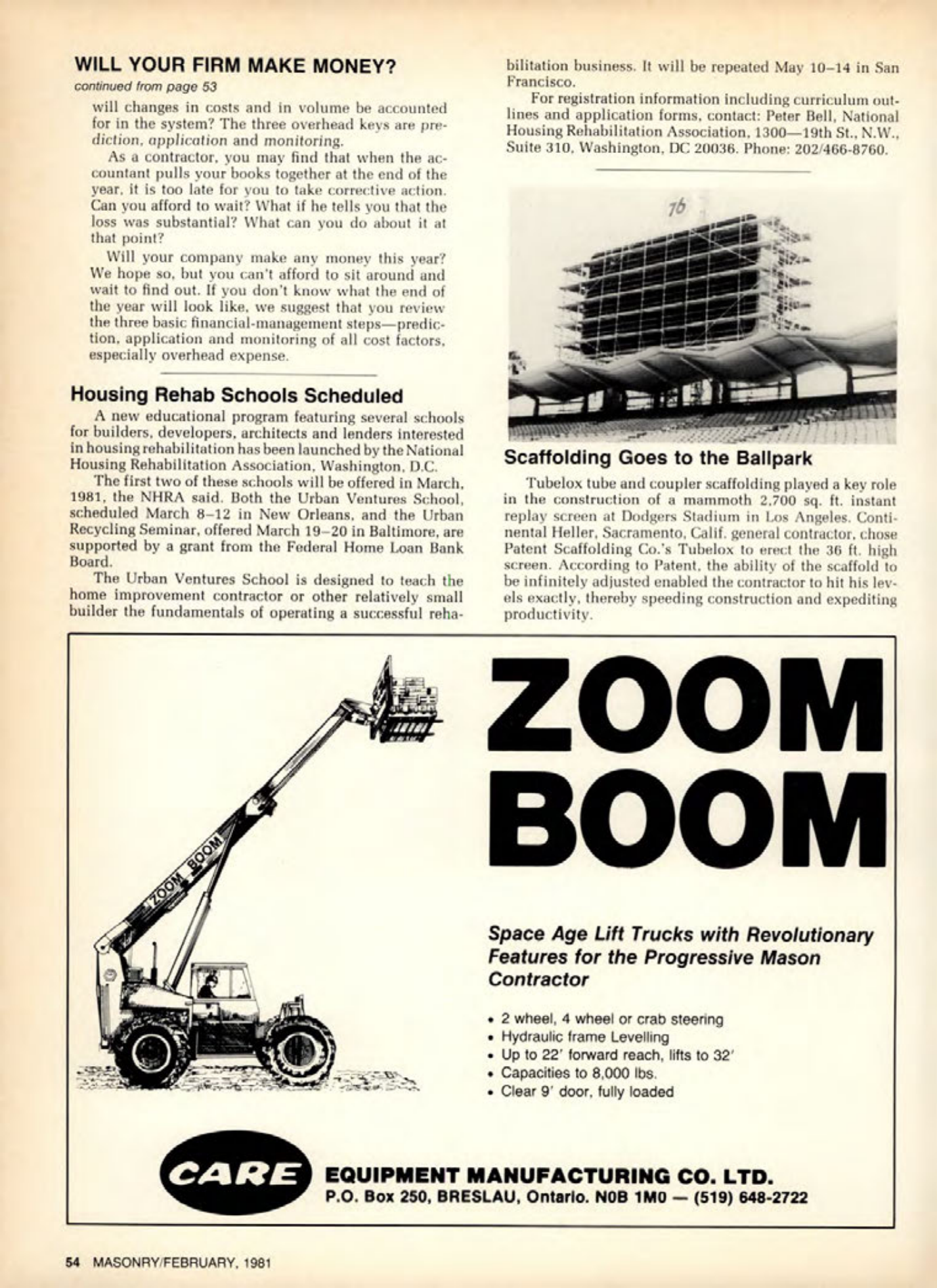 Masonry Magazine February 1981 Page. 54