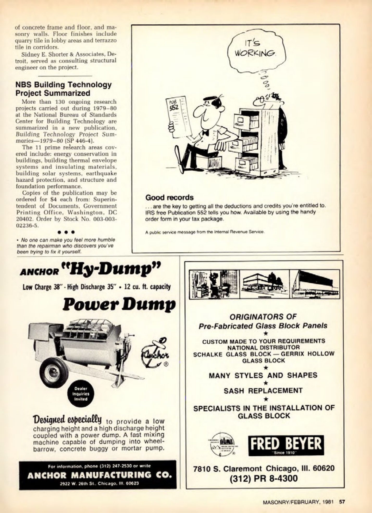 Masonry Magazine February 1981 Page. 57