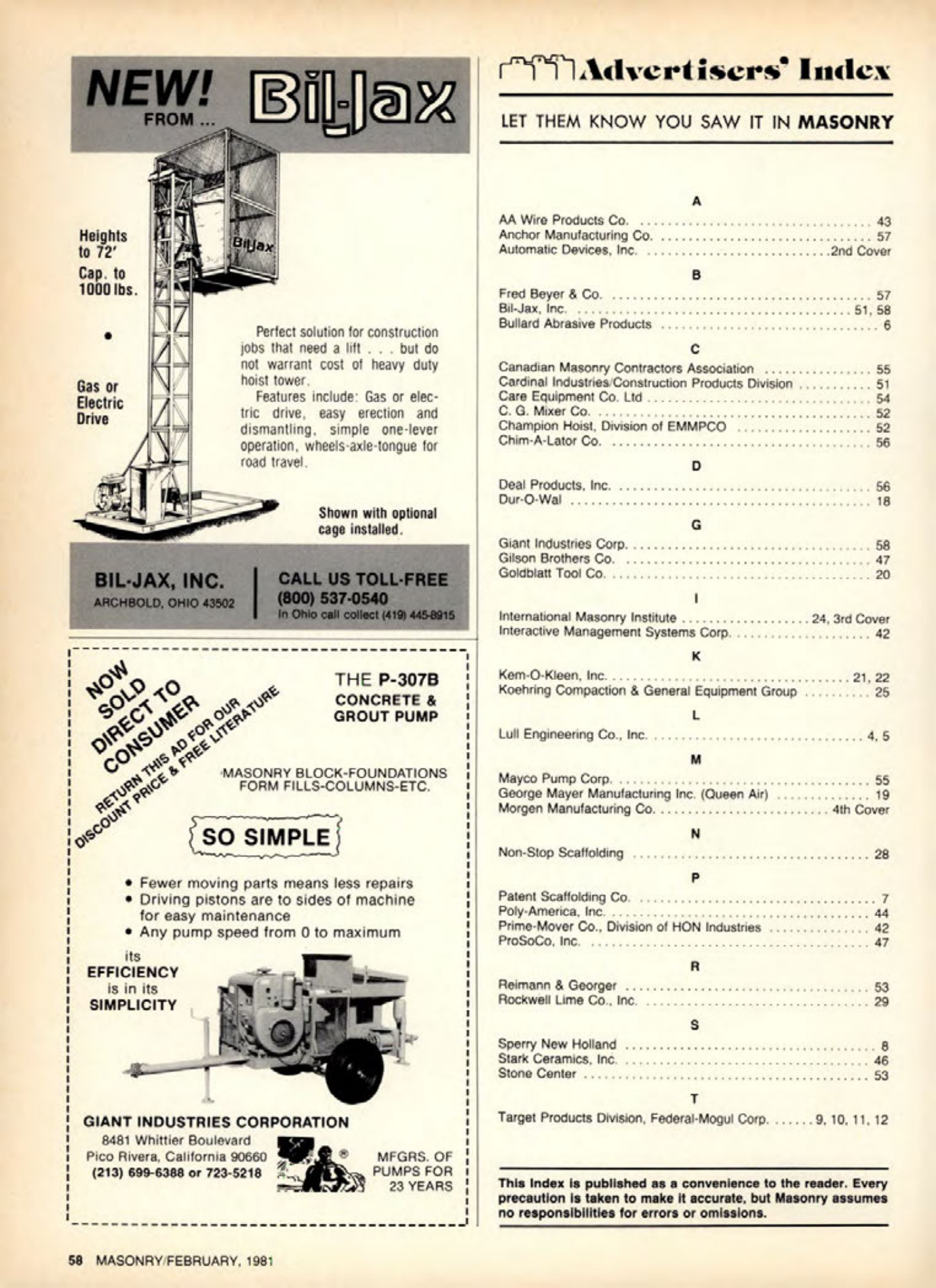 Masonry Magazine February 1981 Page. 58