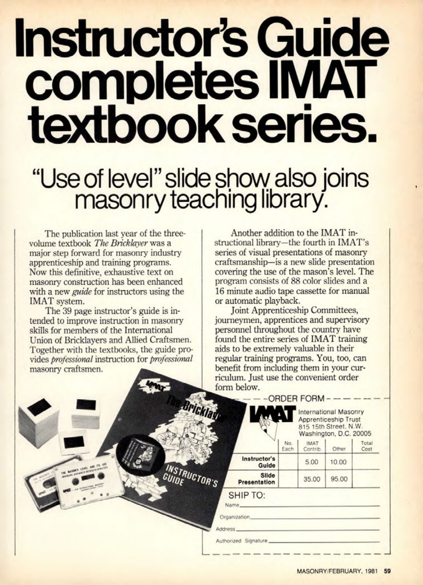 Masonry Magazine February 1981 Page. 59