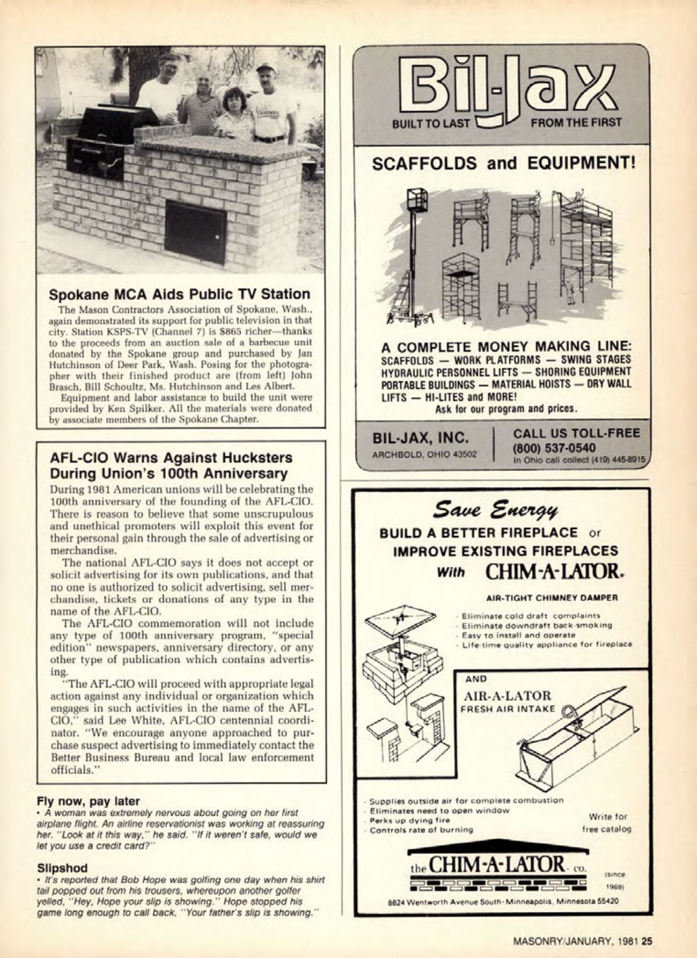 Masonry Magazine January 1981 Page.25