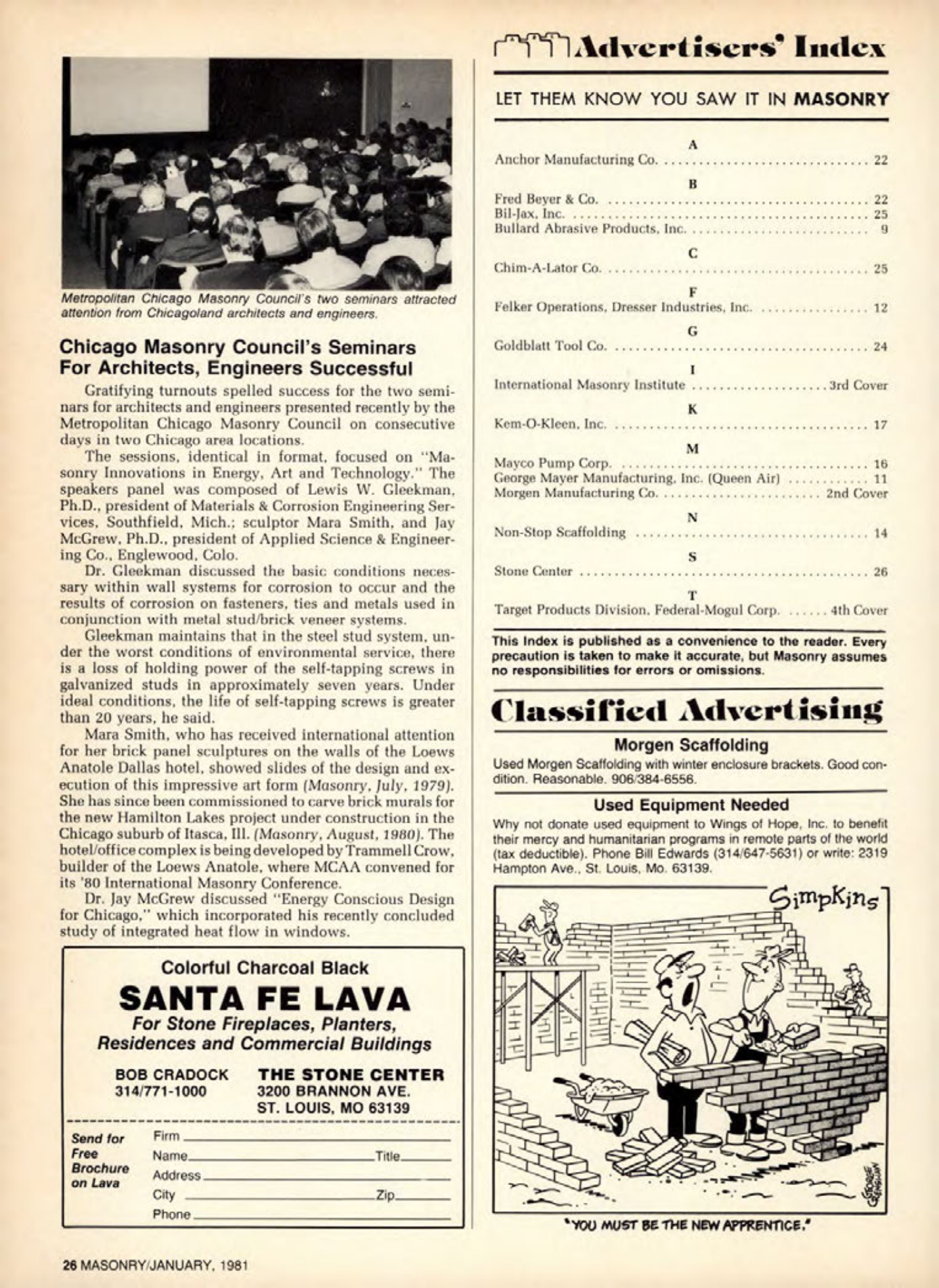 Masonry Magazine January 1981 Page.26