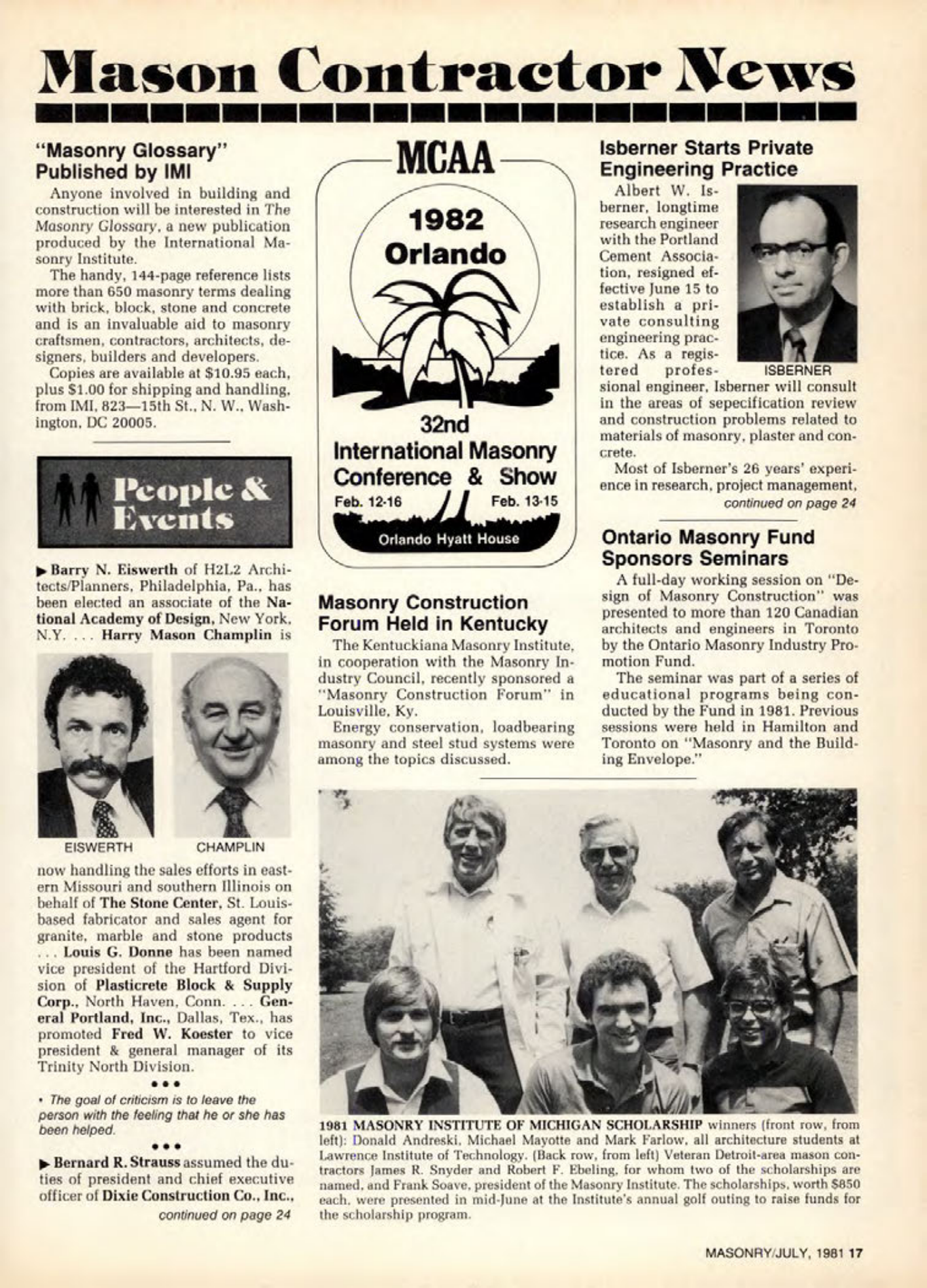 Masonry Magazine July 1981 Page. 17