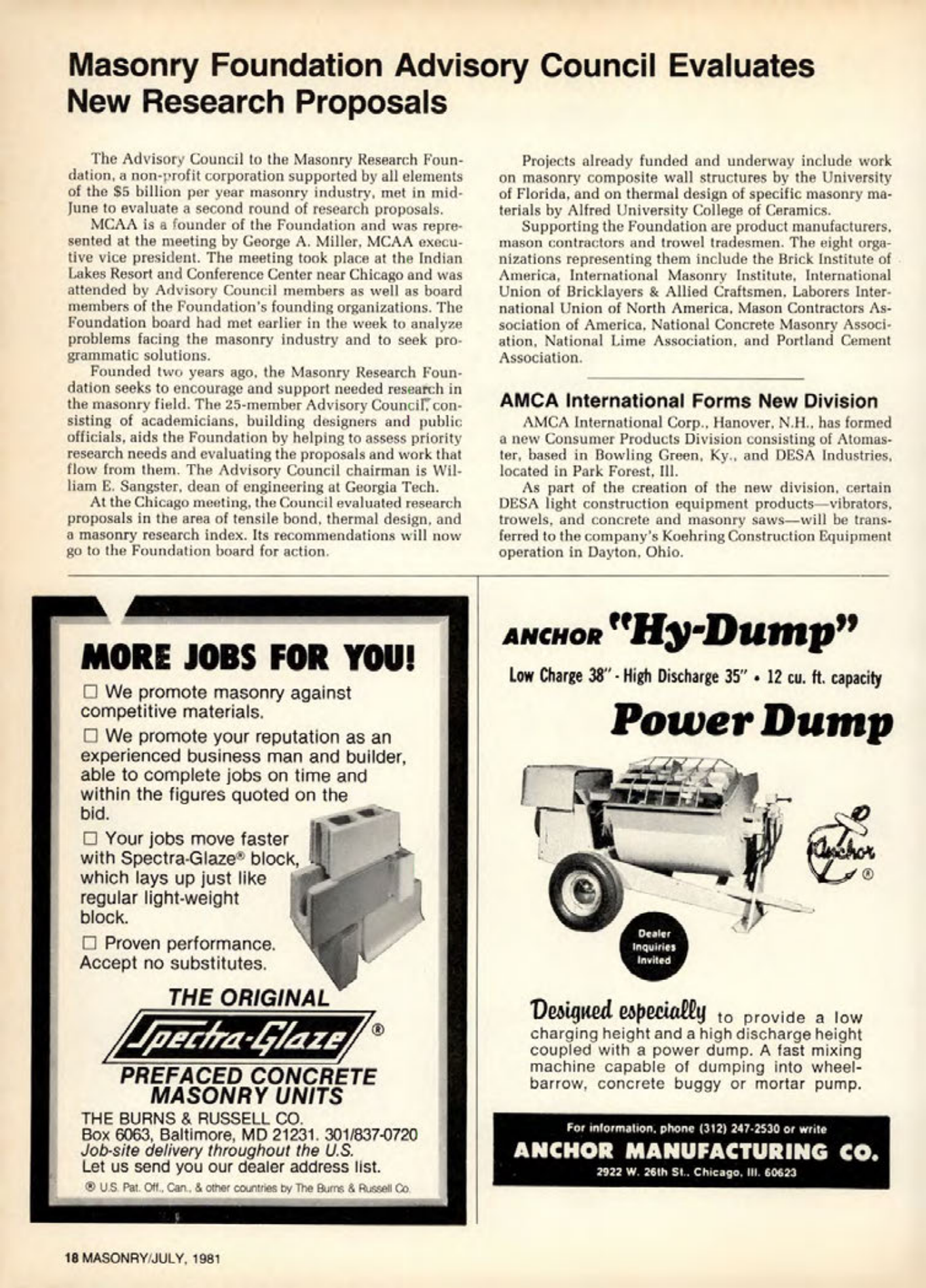 Masonry Magazine July 1981 Page. 18