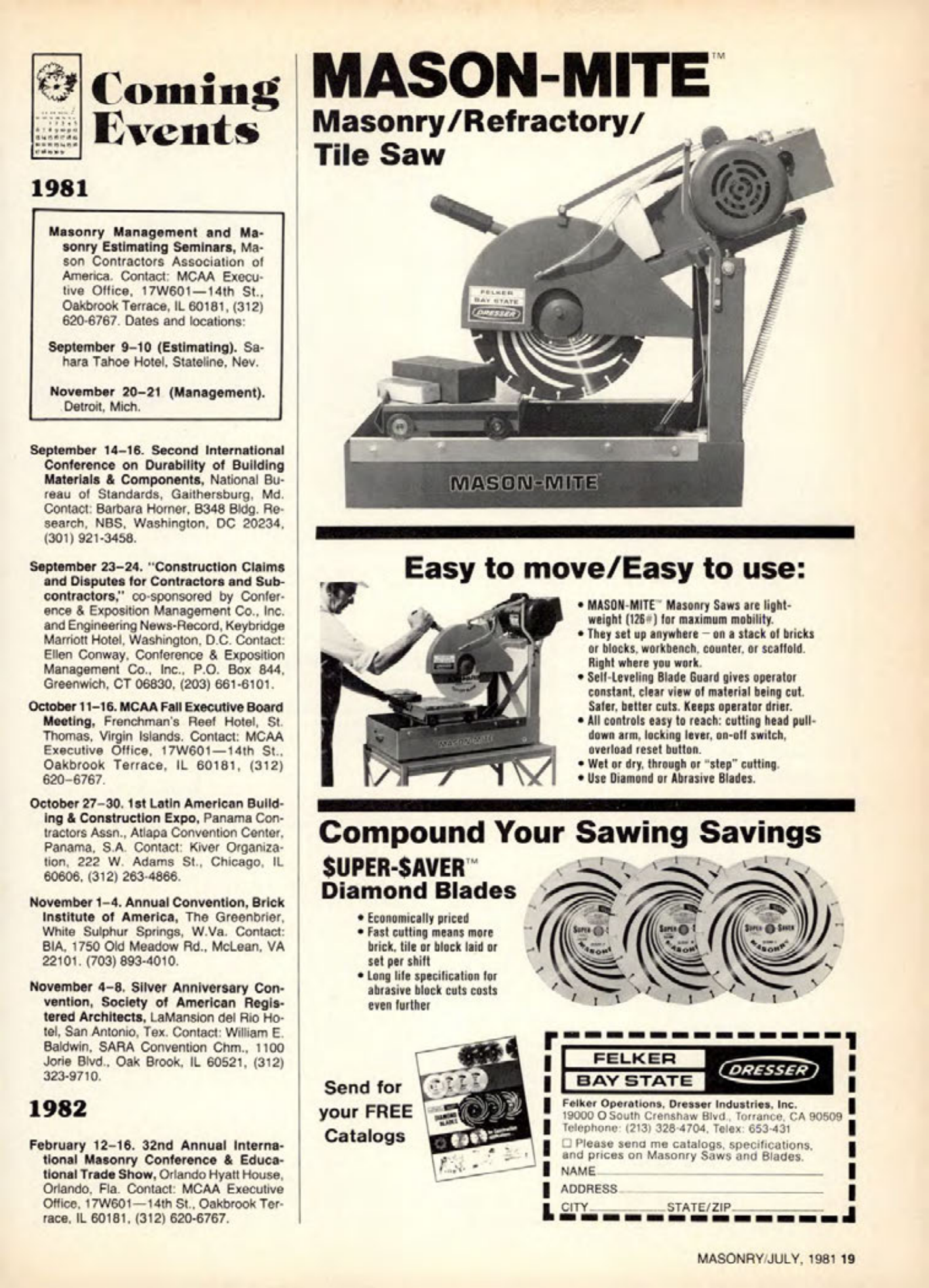 Masonry Magazine July 1981 Page. 19