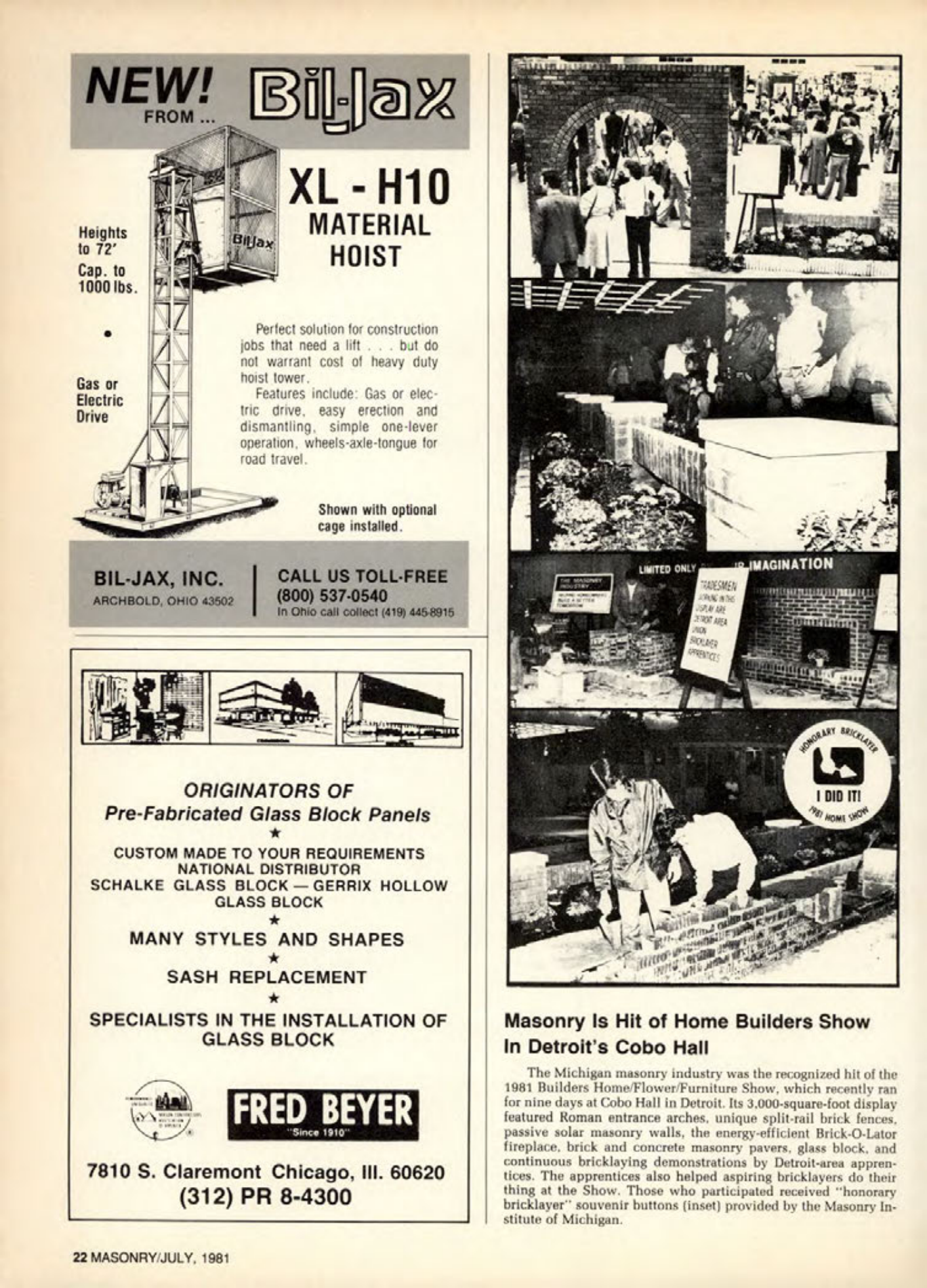 Masonry Magazine July 1981 Page. 22