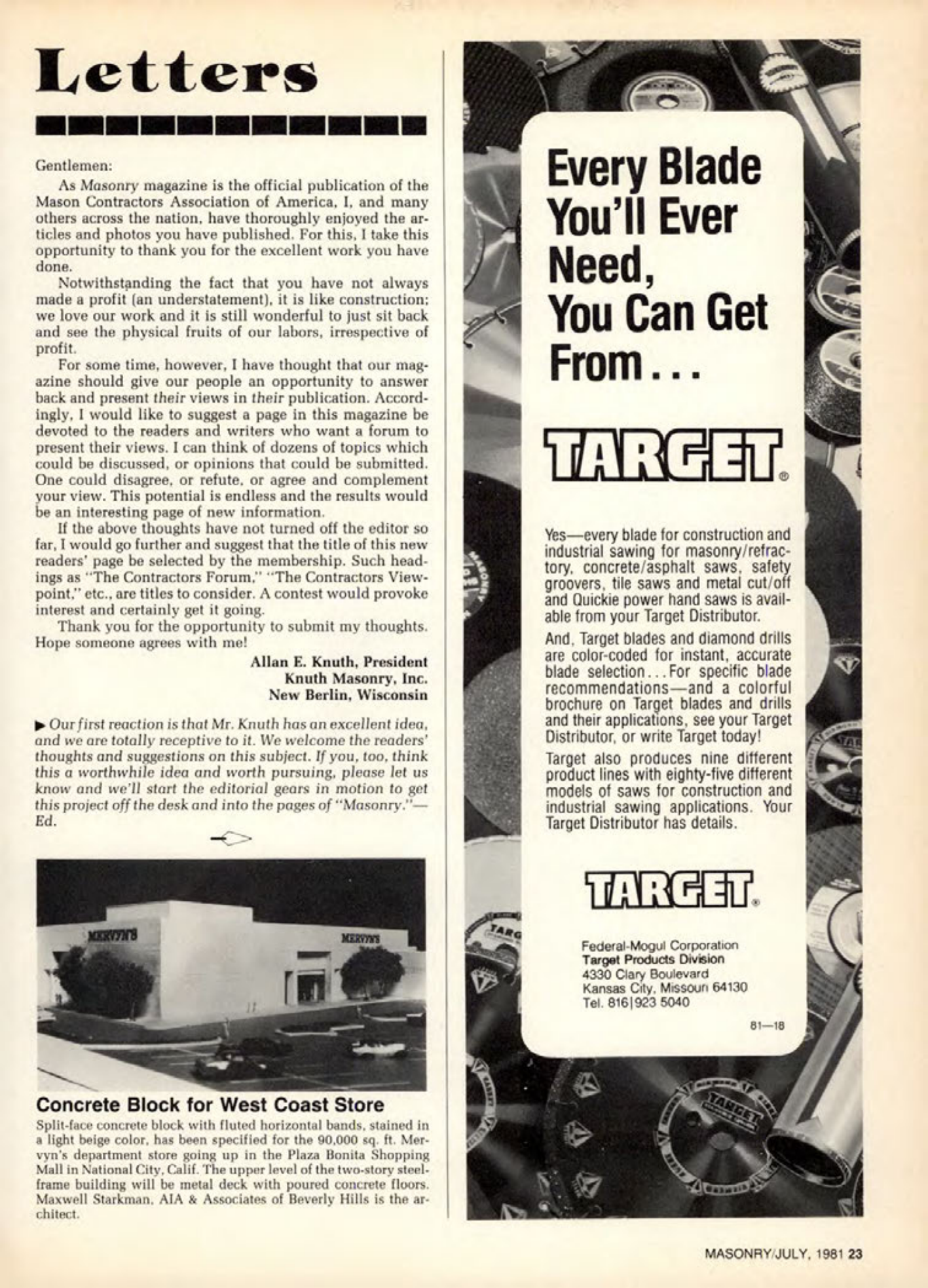 Masonry Magazine July 1981 Page. 23