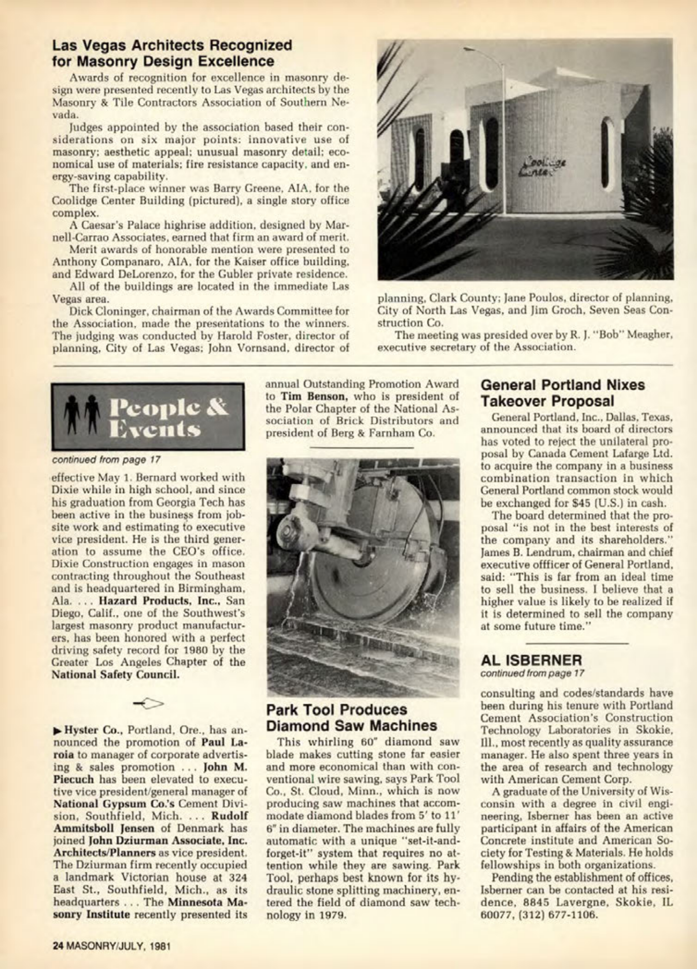 Masonry Magazine July 1981 Page. 24