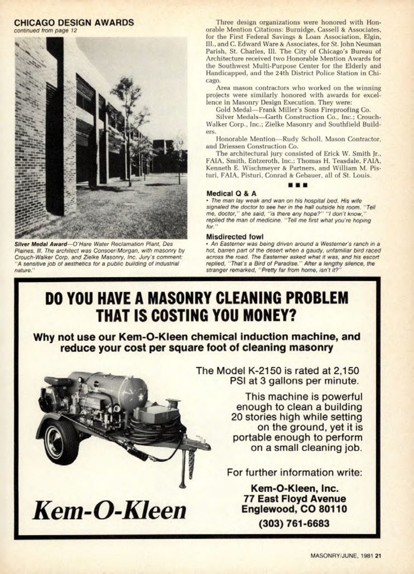 Masonry Magazine June 1981 Page. 21