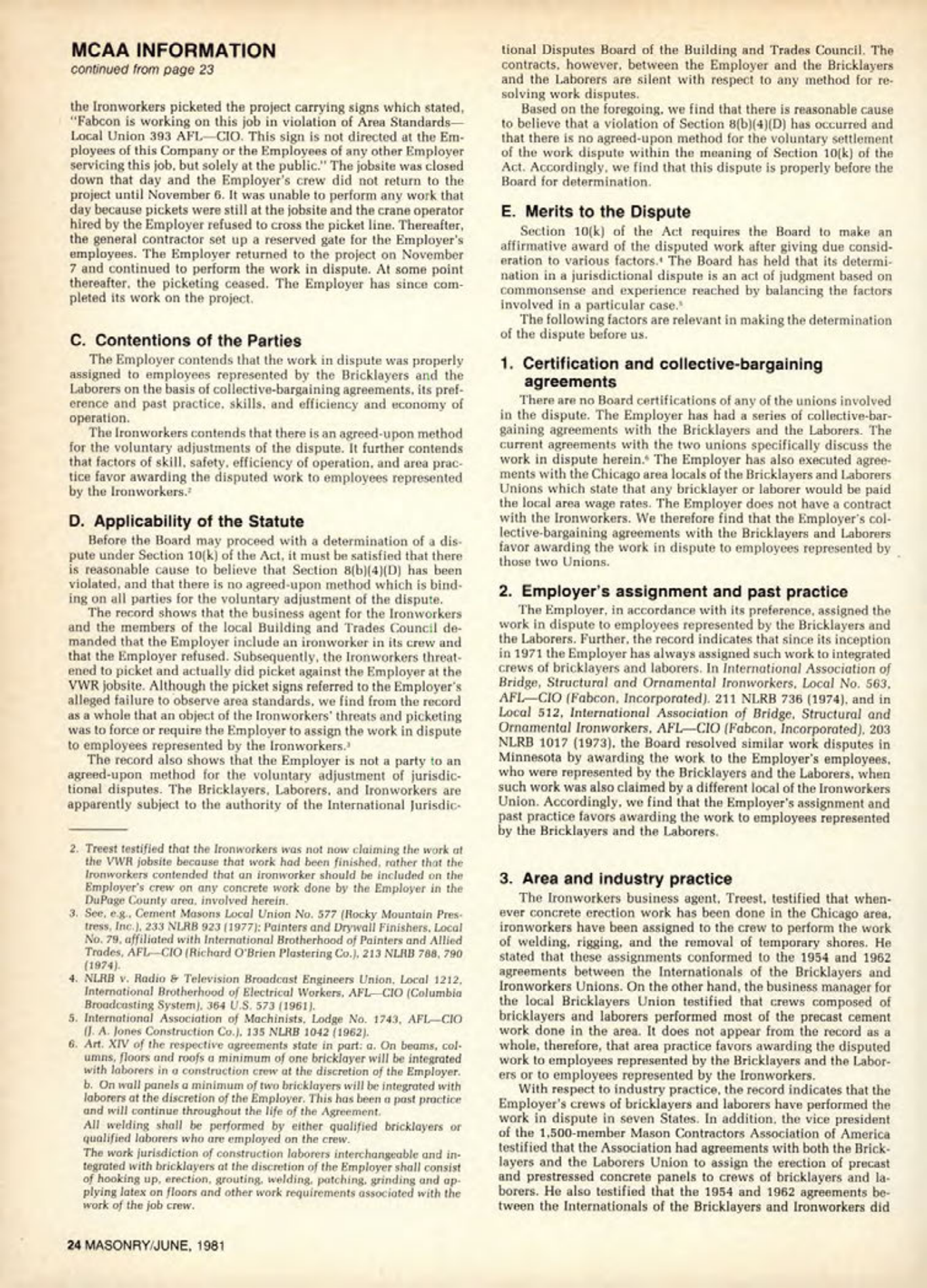 Masonry Magazine June 1981 Page. 24