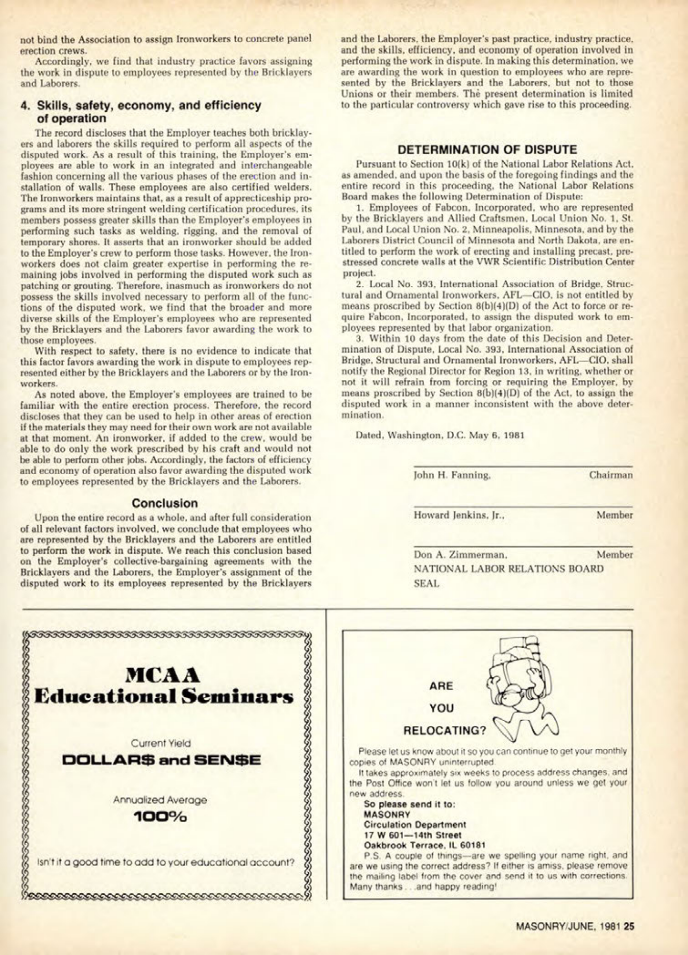 Masonry Magazine June 1981 Page. 25