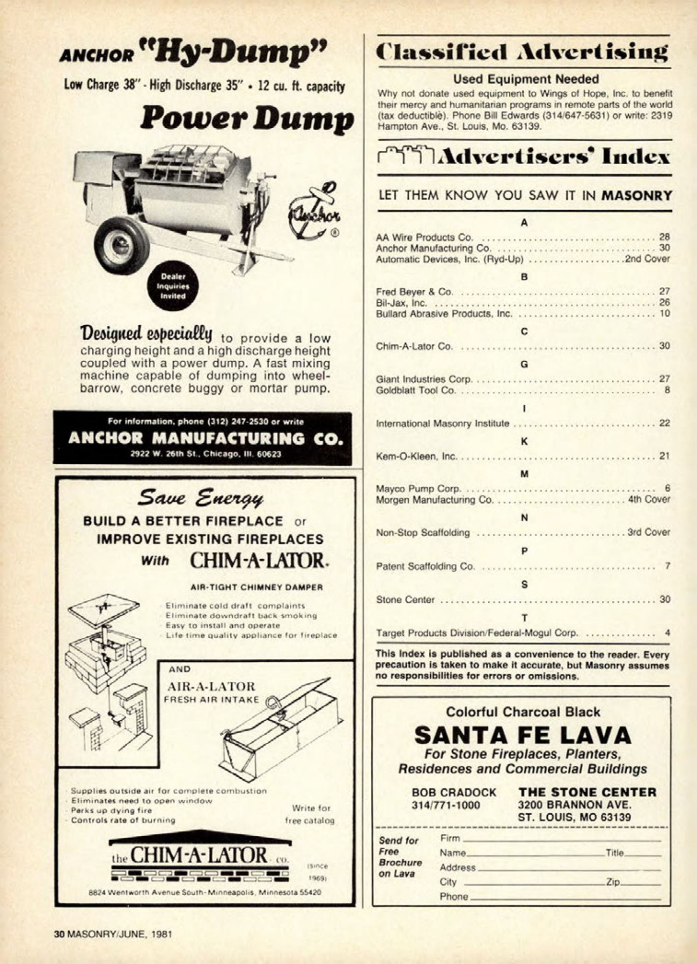 Masonry Magazine June 1981 Page. 30