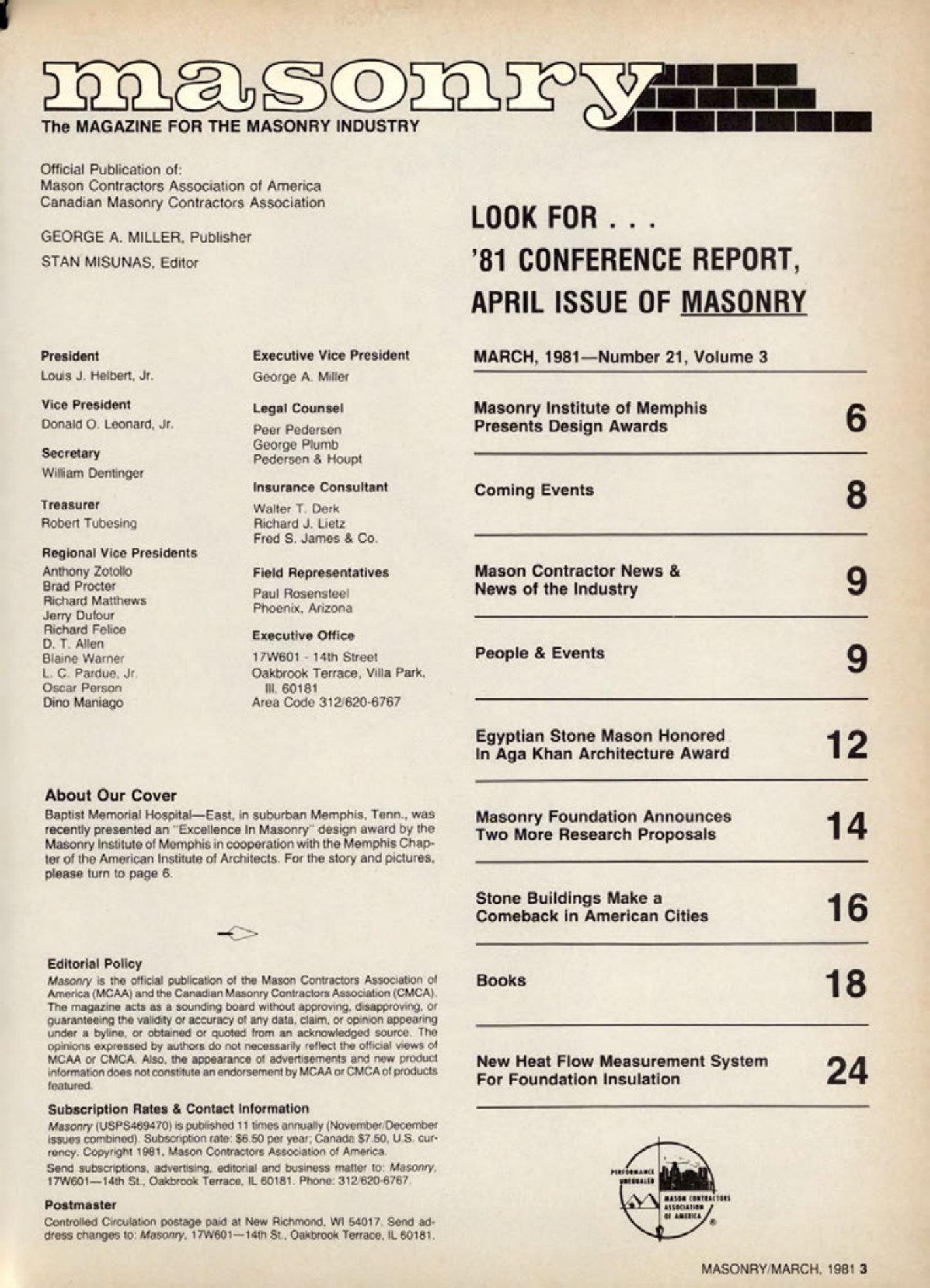 Masonry Magazine March 1981 Page. 3
